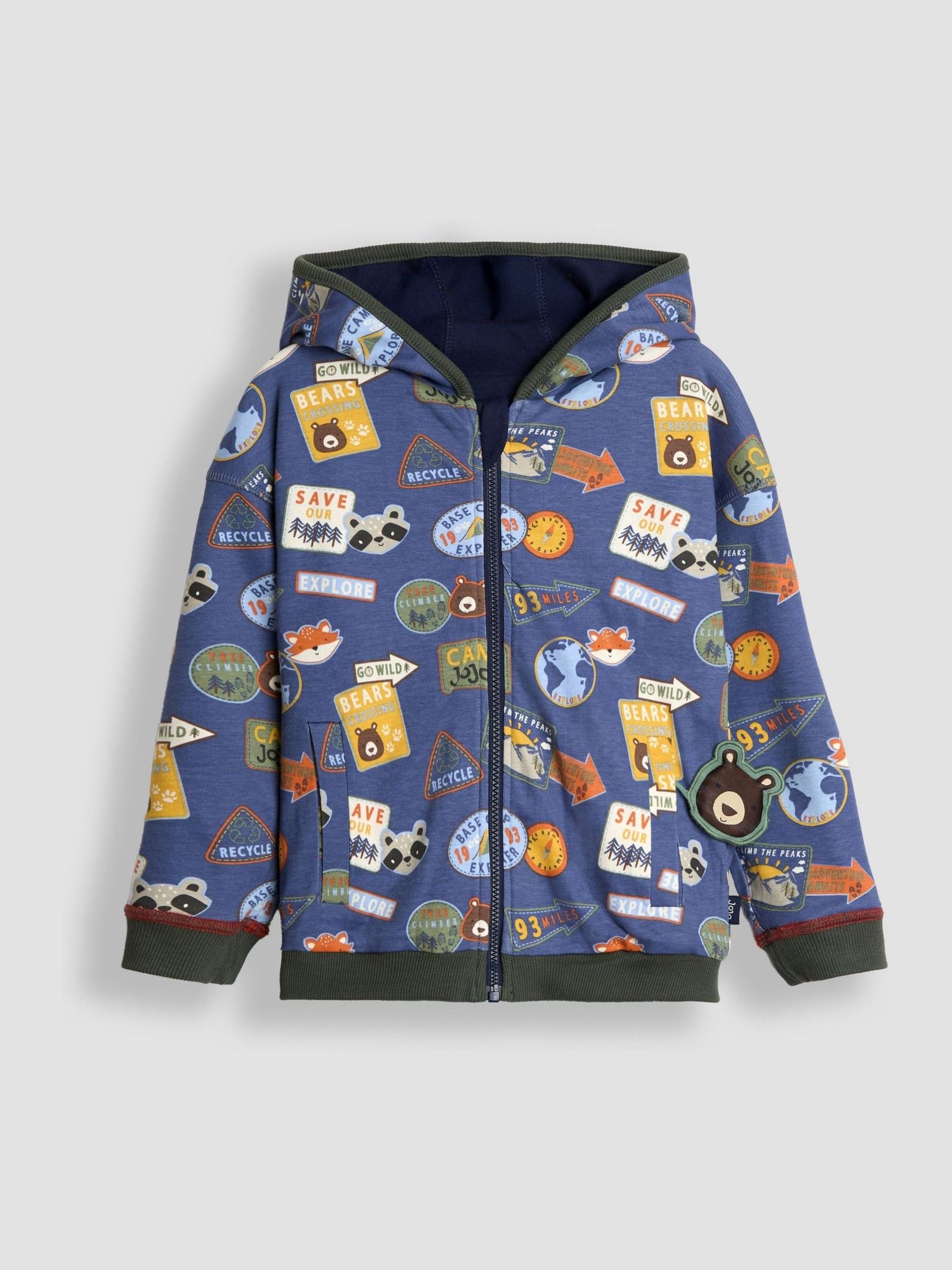 Navy Cub Club Colour Block Appliqué Reversible Hoodie - Image 2 of 9