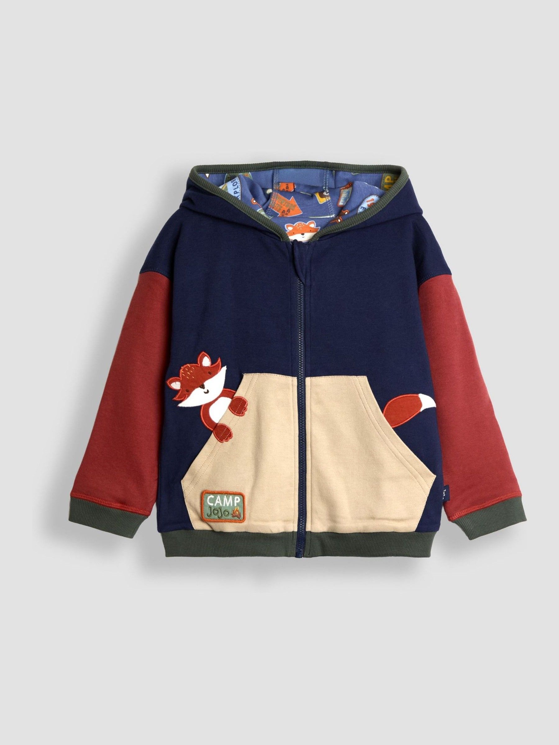 Navy Cub Club Colour Block Appliqué Reversible Hoodie - Image 4 of 9