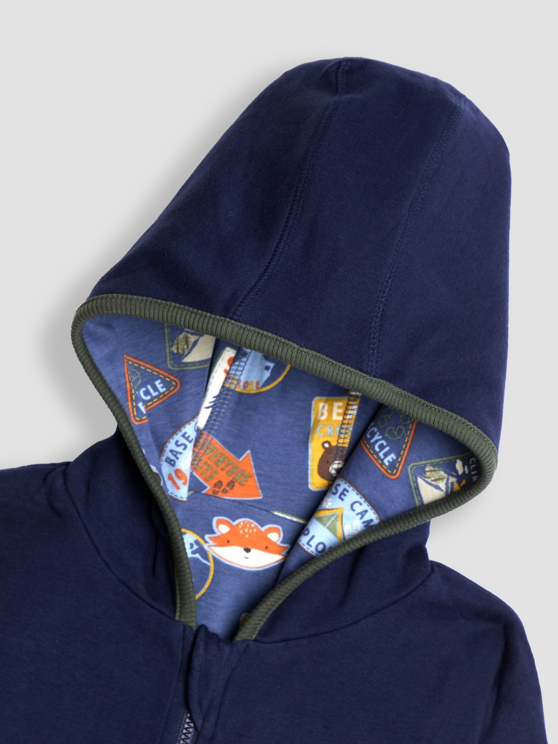 Navy Cub Club Colour Block Appliqué Reversible Hoodie - Image 7 of 9