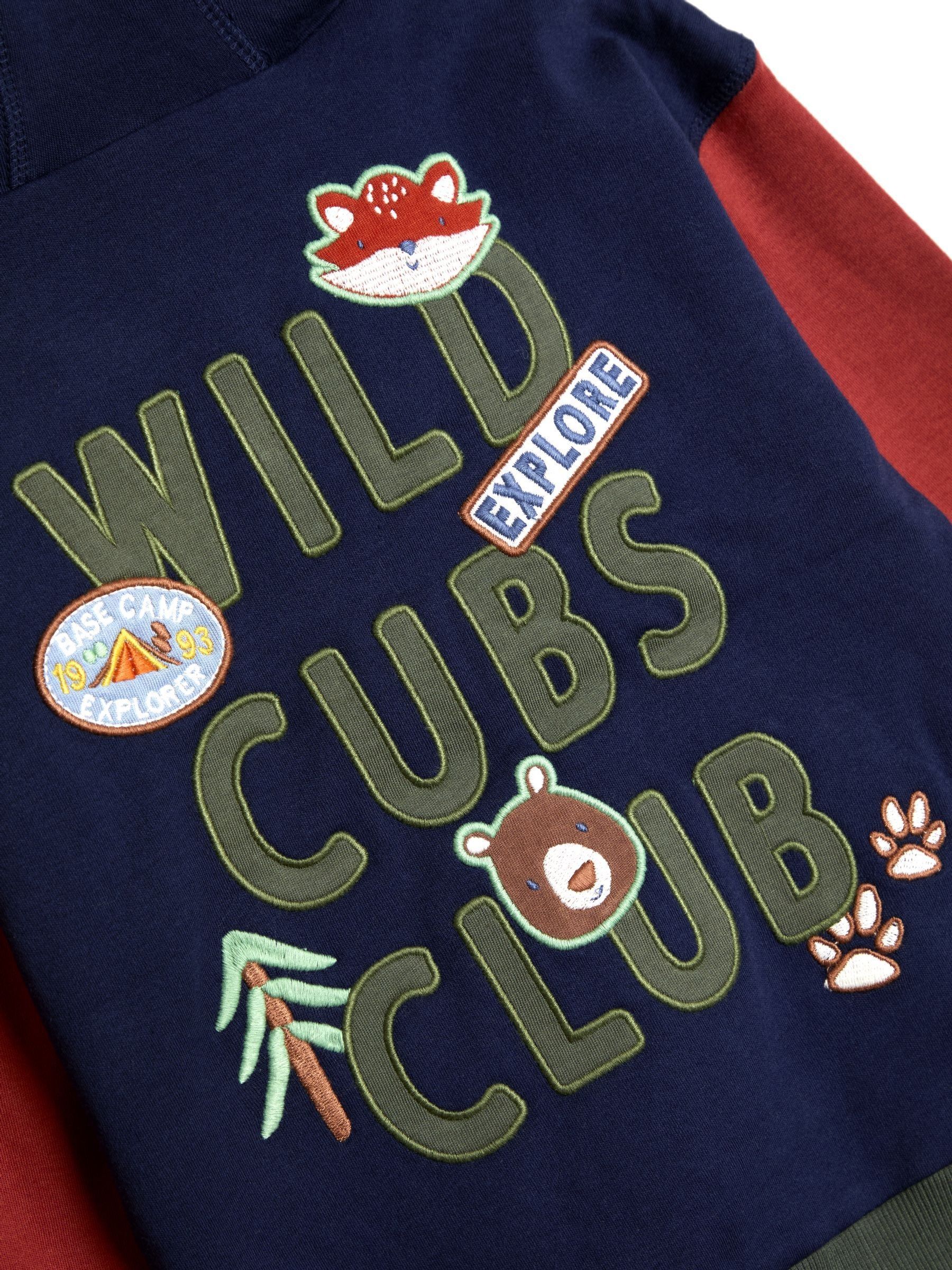 Navy Cub Club Colour Block Appliqué Reversible Hoodie - Image 9 of 9