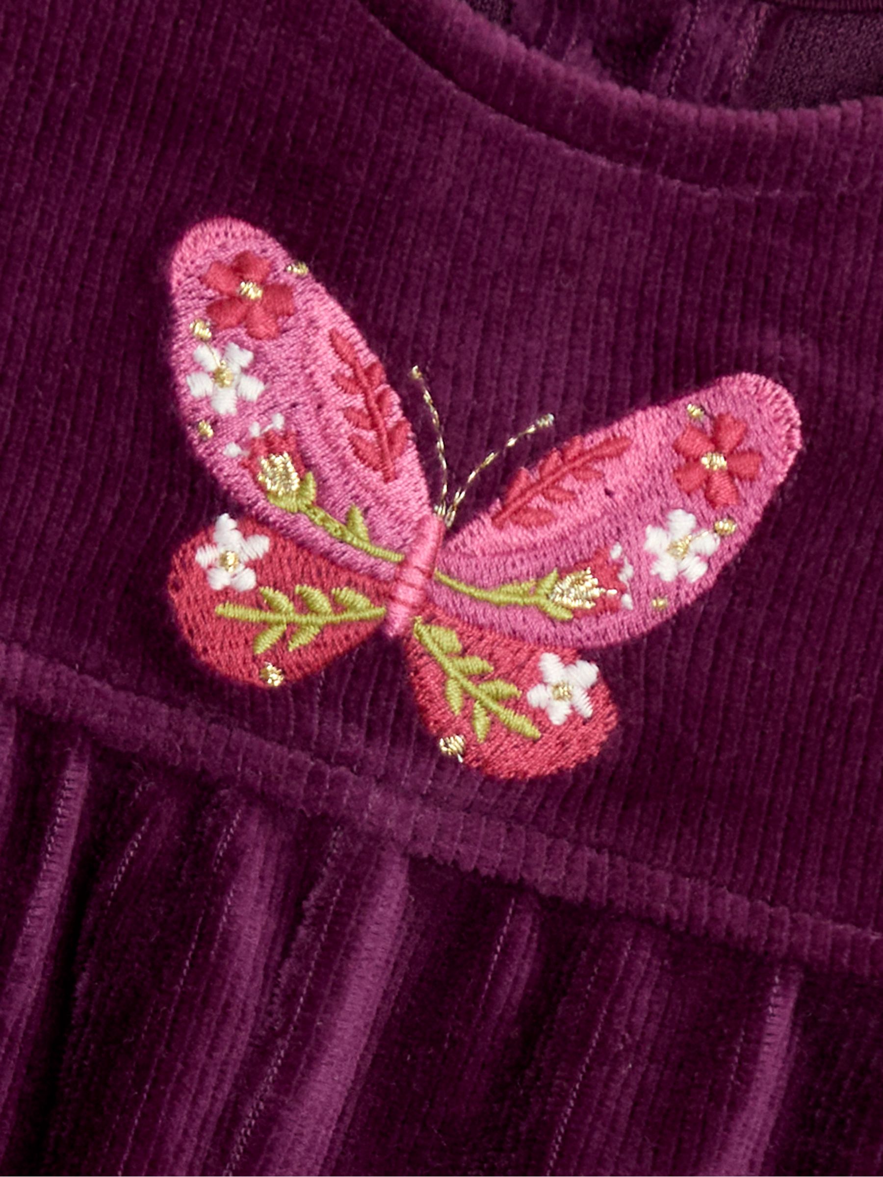 Purple Appliqué Velour Dungarees & Top Set - Image 6 of 6