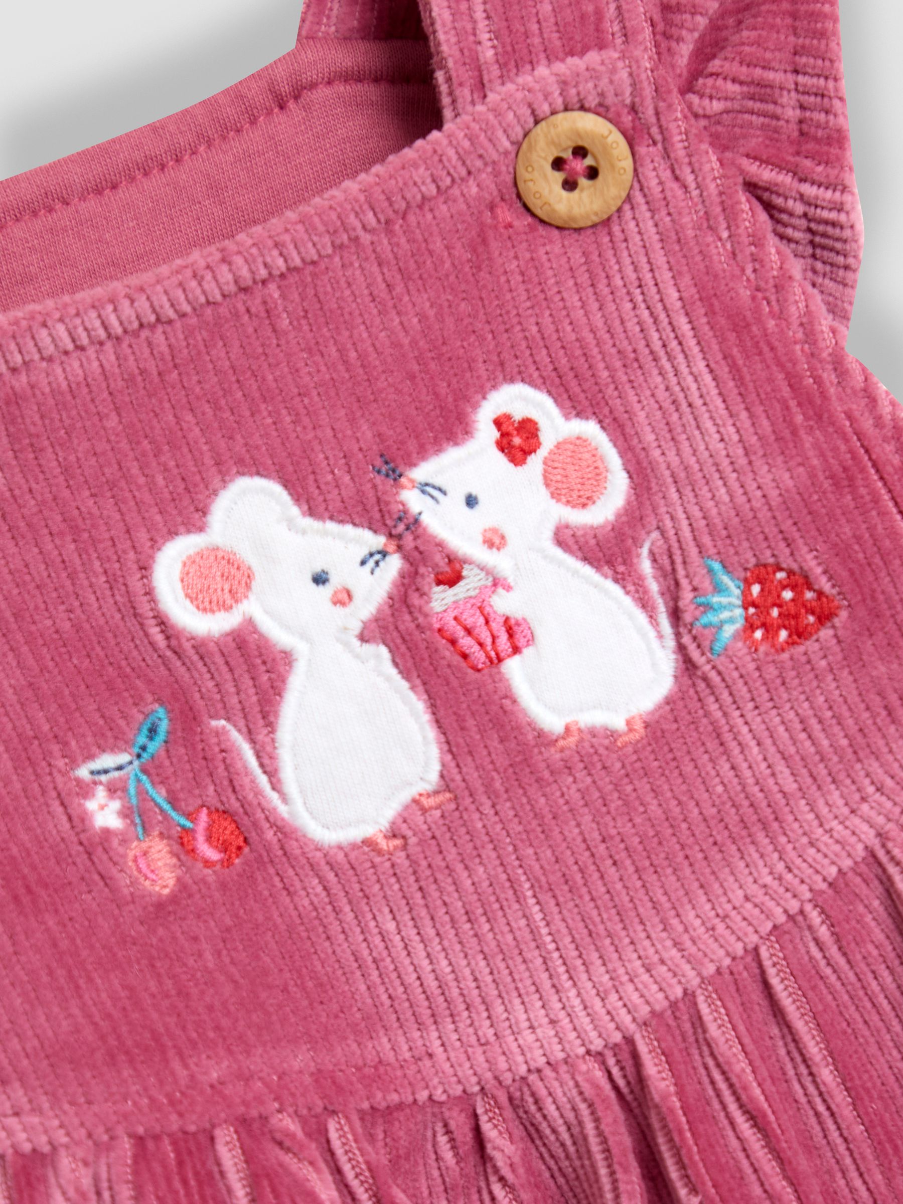 Pink Mouse Appliqué Velour Dungarees & Top Set - Image 6 of 6