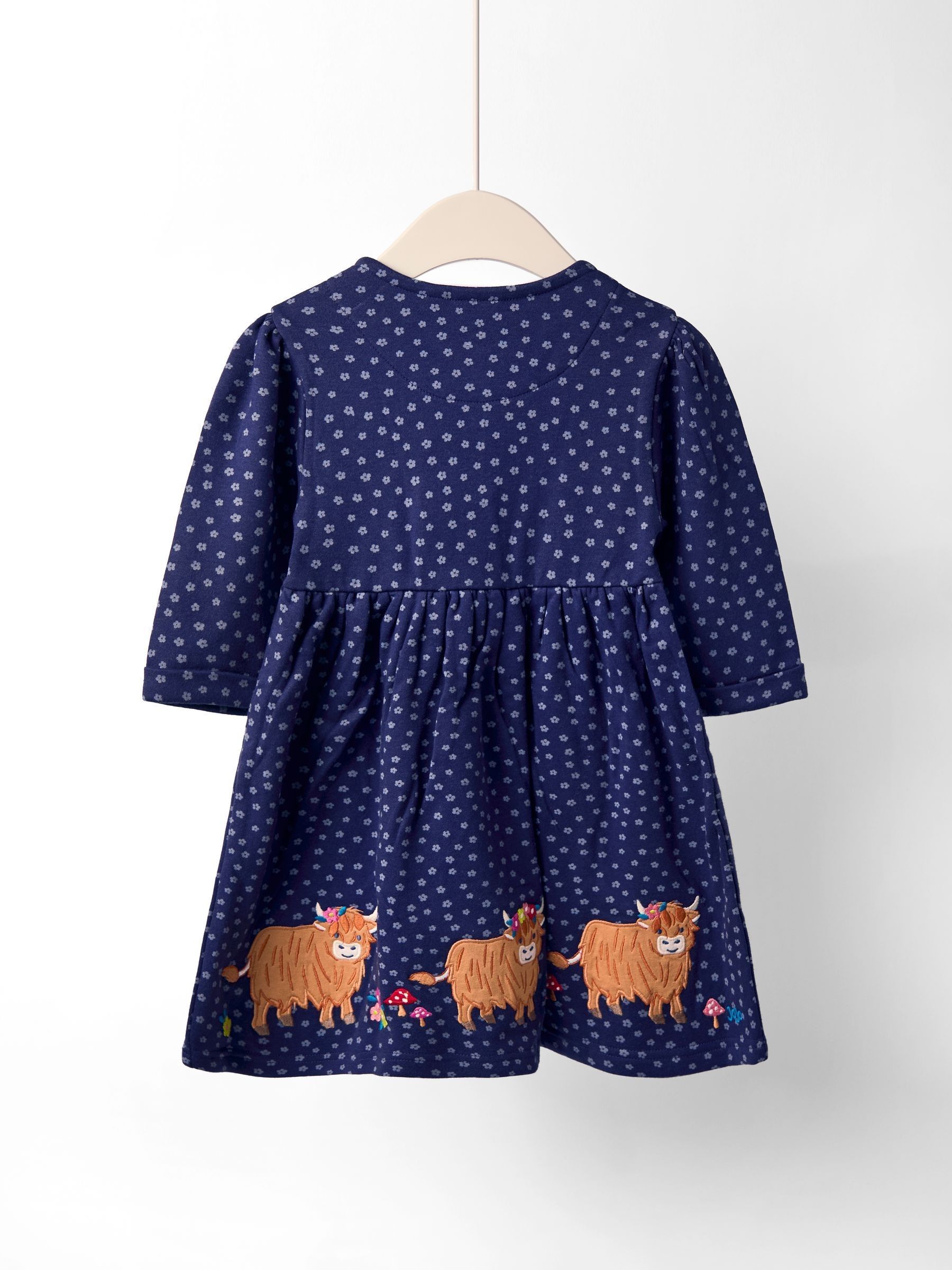 Blue Dark Ladybird And Bee Applique Button Front Dress - Image 2 of 4