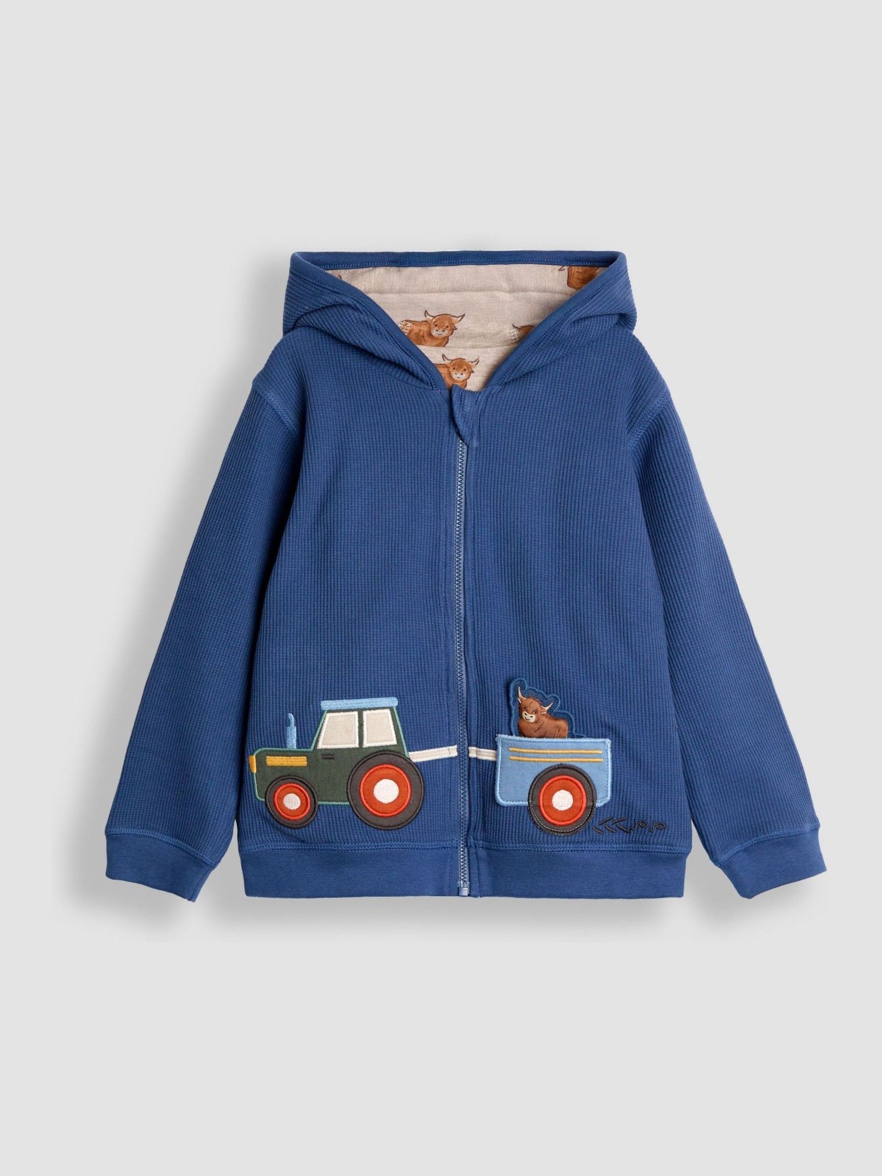 Sky Blue Appliqué Reversible Hoodie - Image 2 of 8