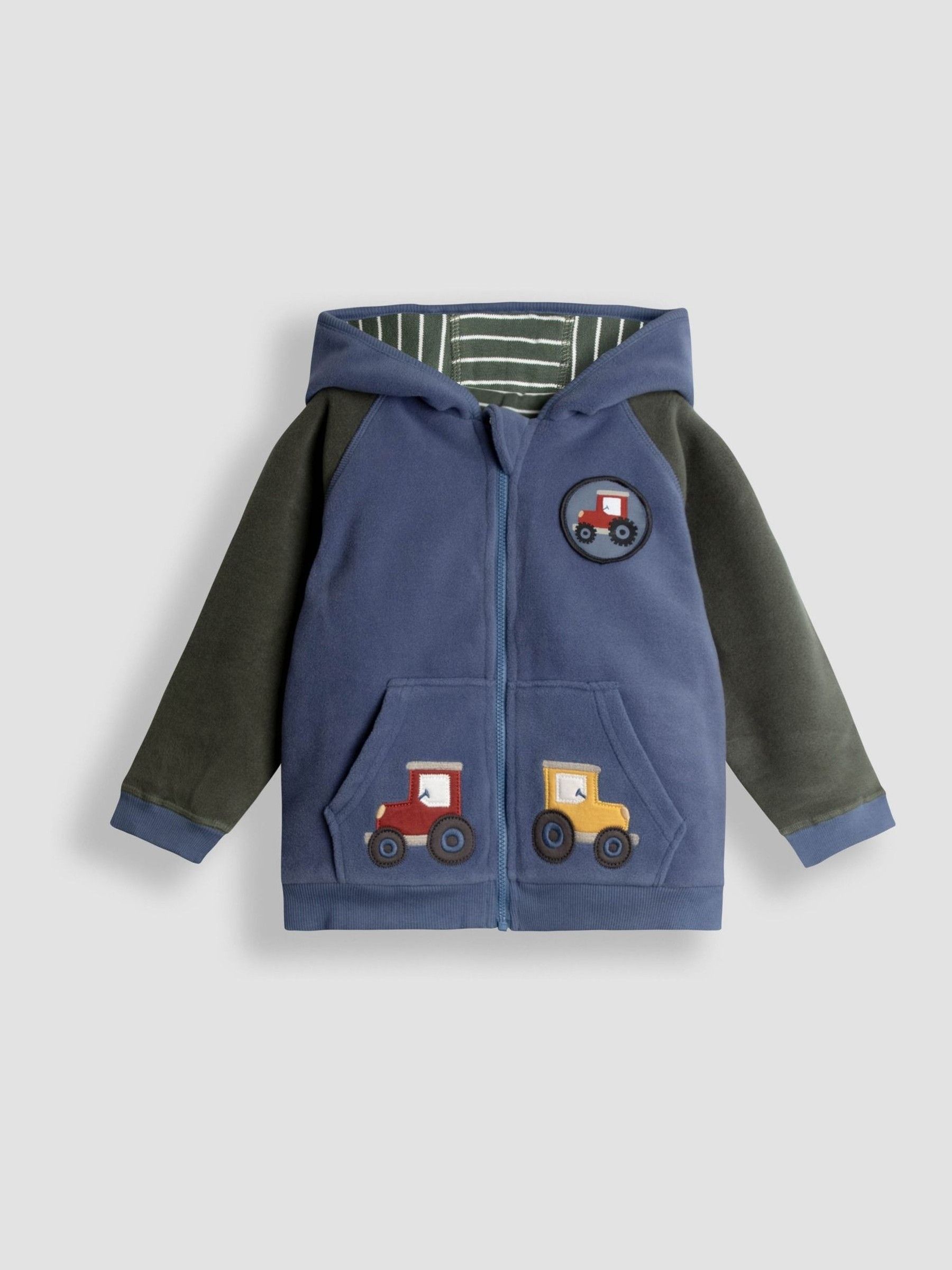 Blue Tractor Colour Block Appliqué Reversible Hoodie - Image 2 of 10