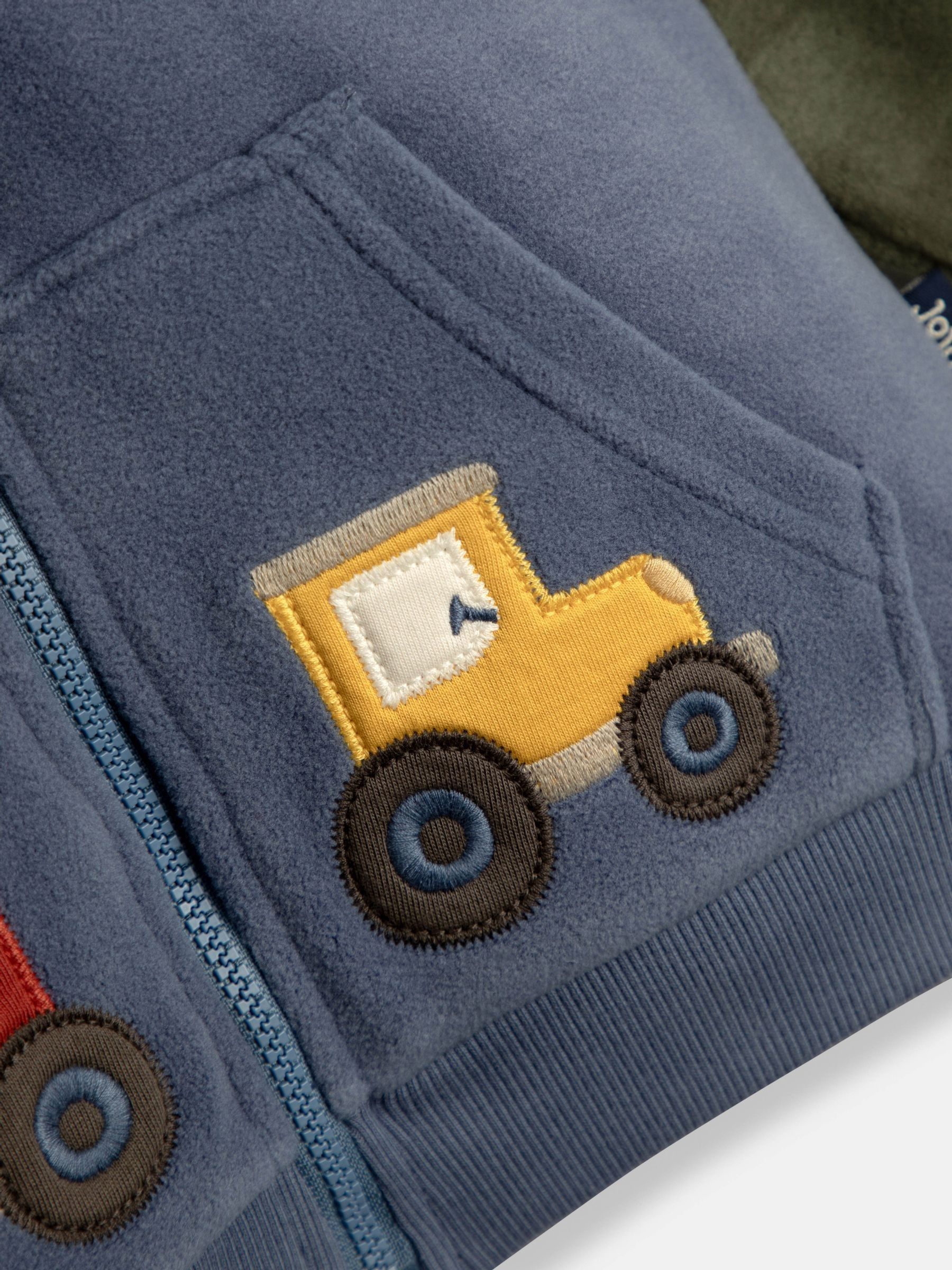 Blue Tractor Colour Block Appliqué Reversible Hoodie - Image 3 of 10