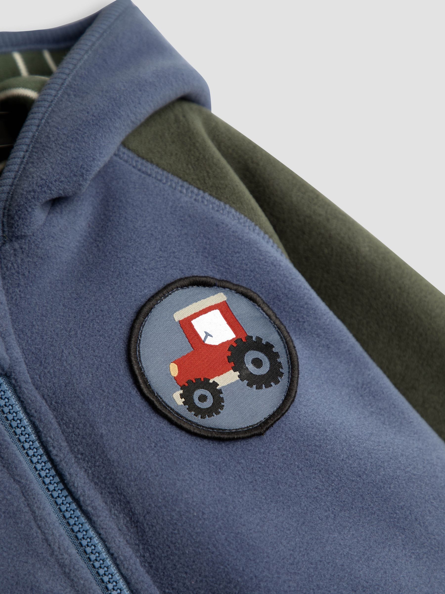 Blue Tractor Colour Block Appliqué Reversible Hoodie - Image 4 of 10