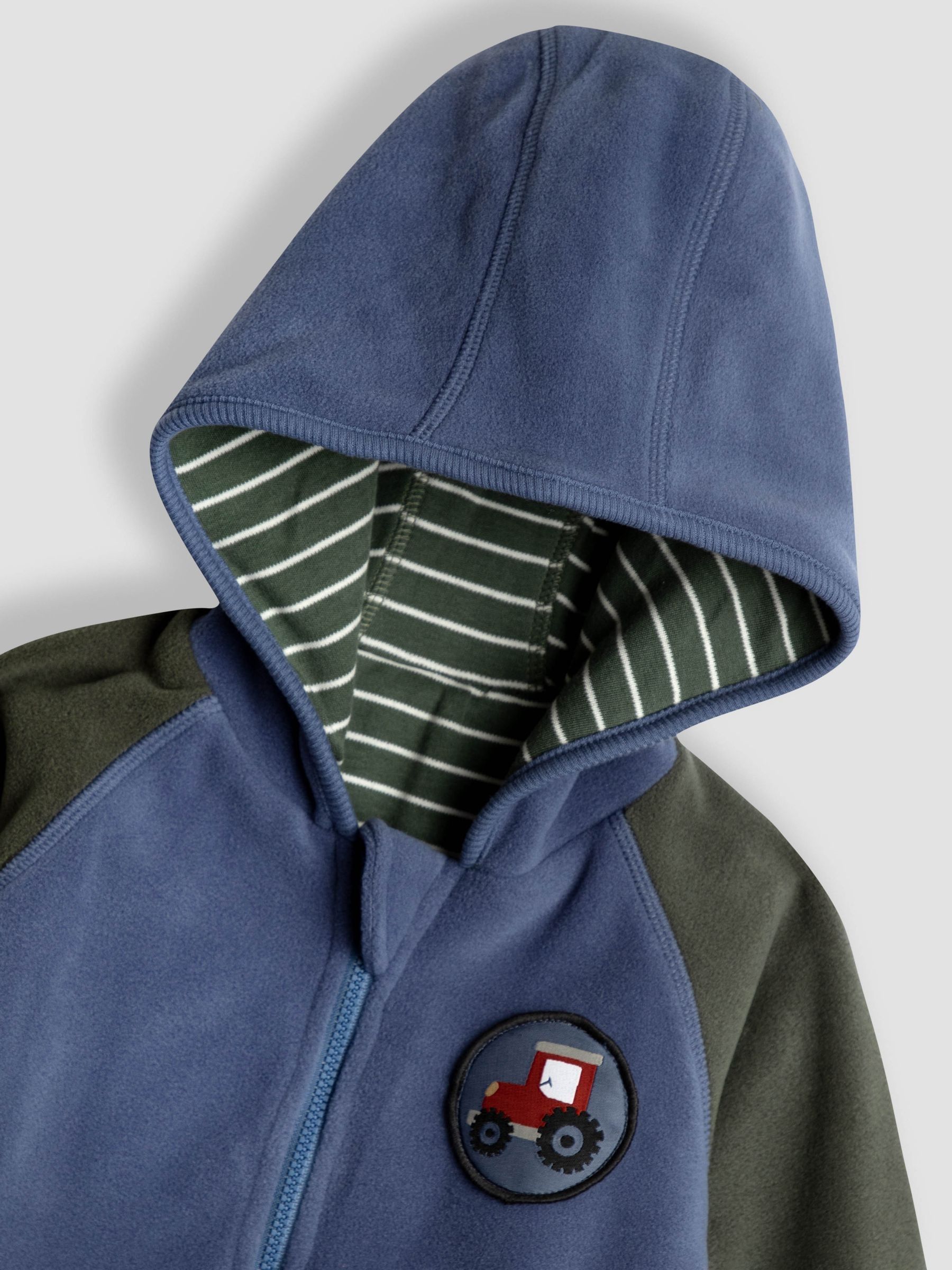 Blue Tractor Colour Block Appliqué Reversible Hoodie - Image 5 of 10