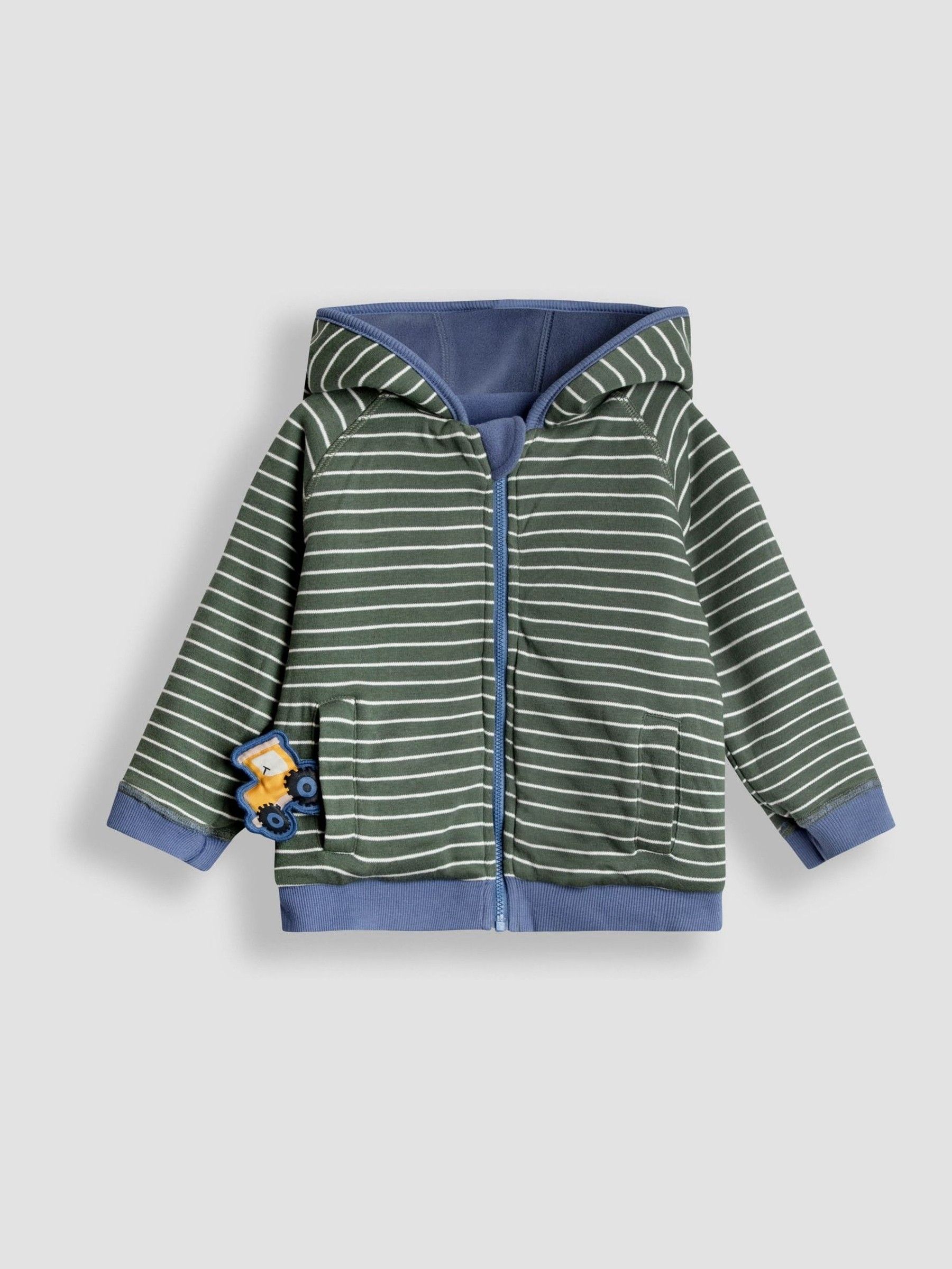 Blue Tractor Colour Block Appliqué Reversible Hoodie - Image 7 of 10