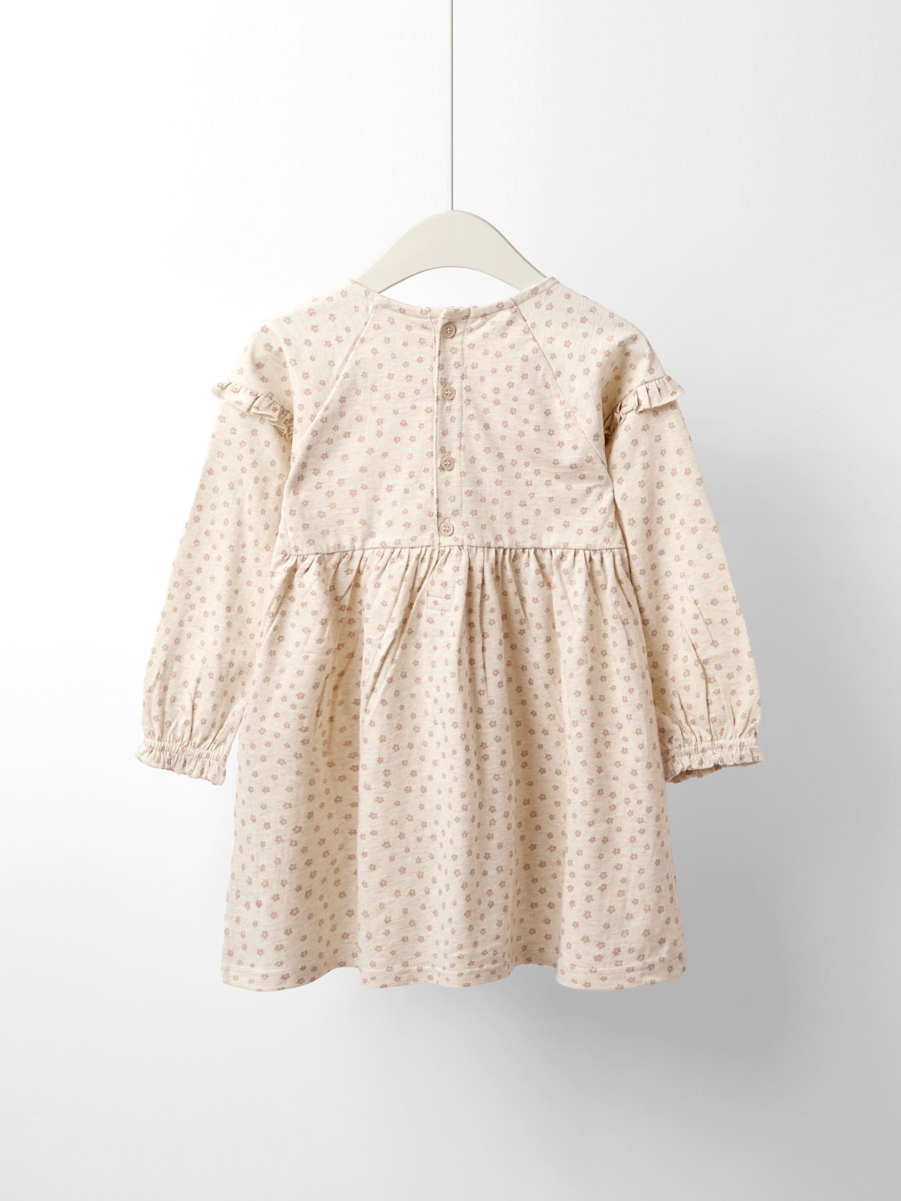 Natural Frill Sleeve Appliqué Dress - Image 2 of 5