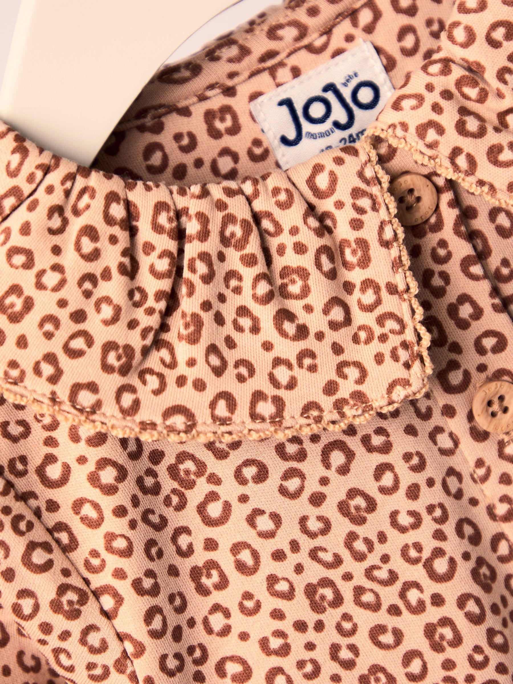 Toffee Brown Leopard Frill Collar Printed Dress - Image 3 of 4
