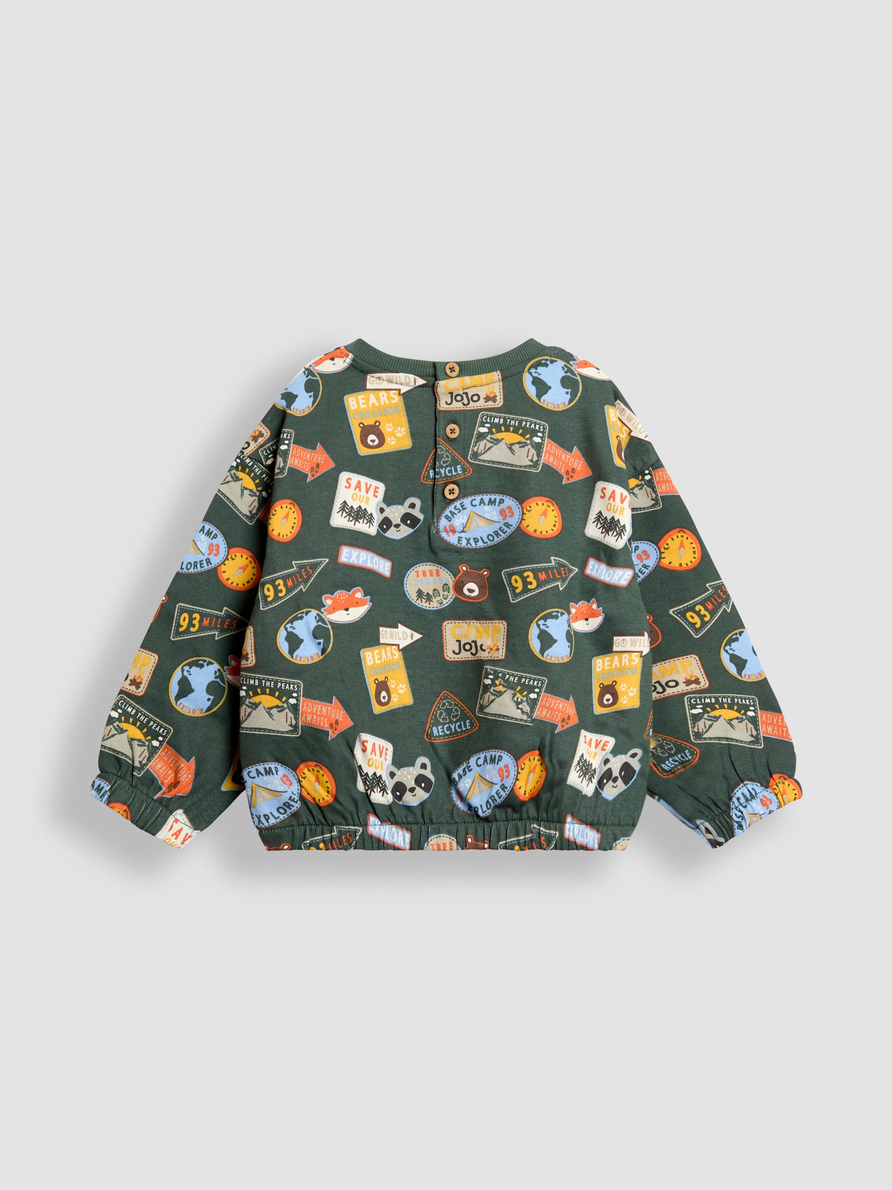 Khaki Green Adventure Badge Printed Sweatshirt - Image 2 of 3