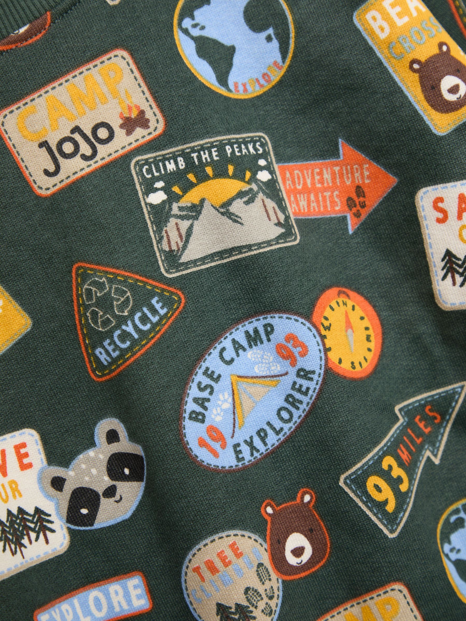 Khaki Green Adventure Badge Printed Sweatshirt - Image 3 of 3
