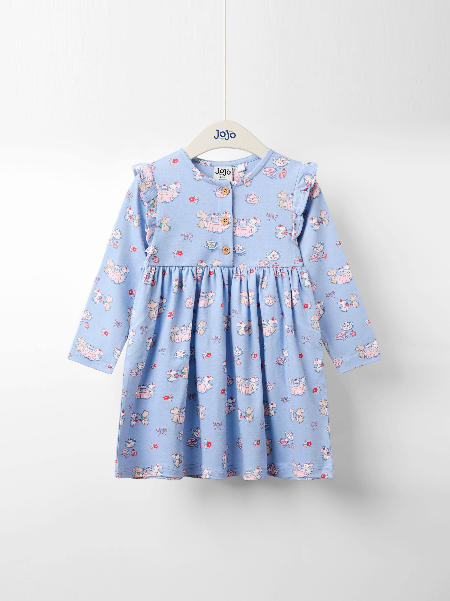 Blue Mouse Tea Party Button Front Frill Dress - Image 1 of 3