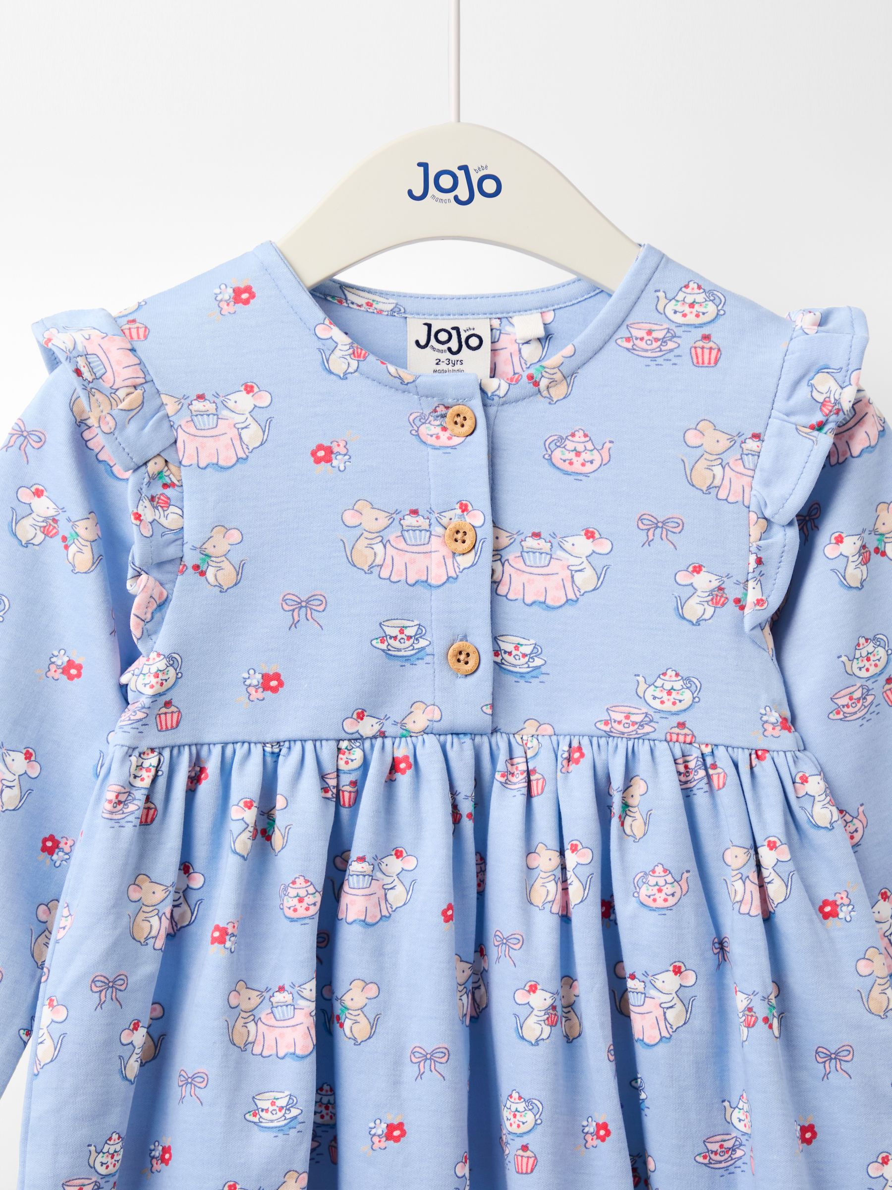 Blue Mouse Tea Party Button Front Frill Dress - Image 3 of 3