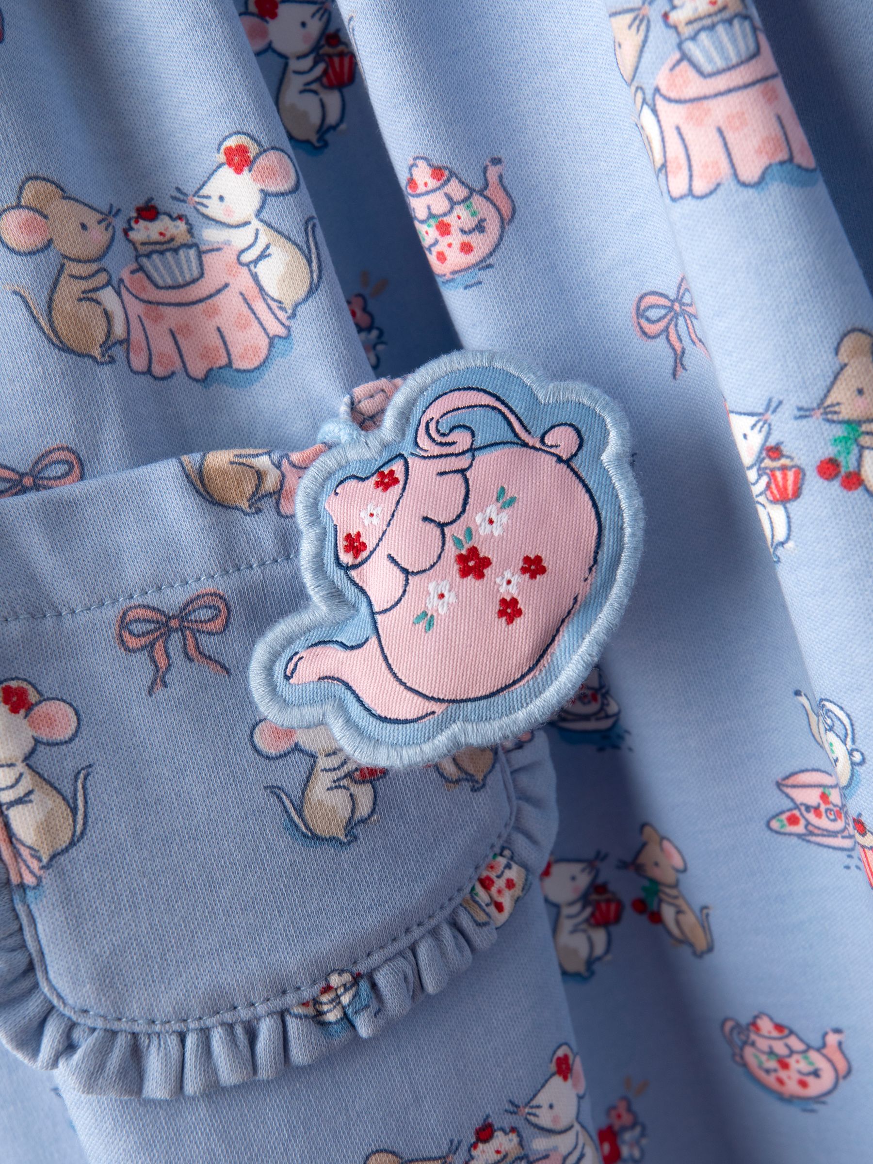 Blue Mouse Tea Party Button Front Frill Dress - Image 4 of 5