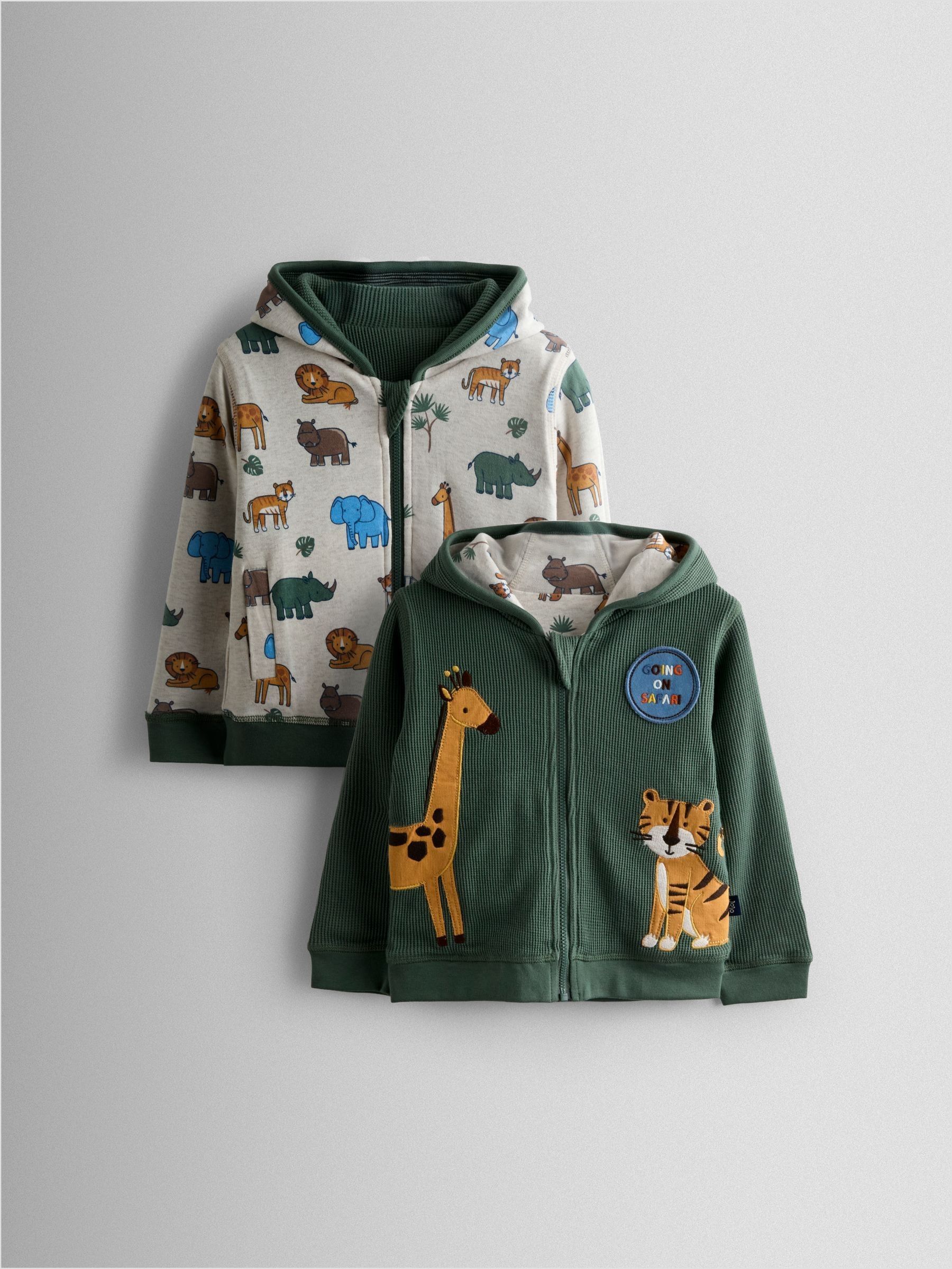 Khaki Green Safari Appliqué Reversible Hoodie - Image 1 of 12