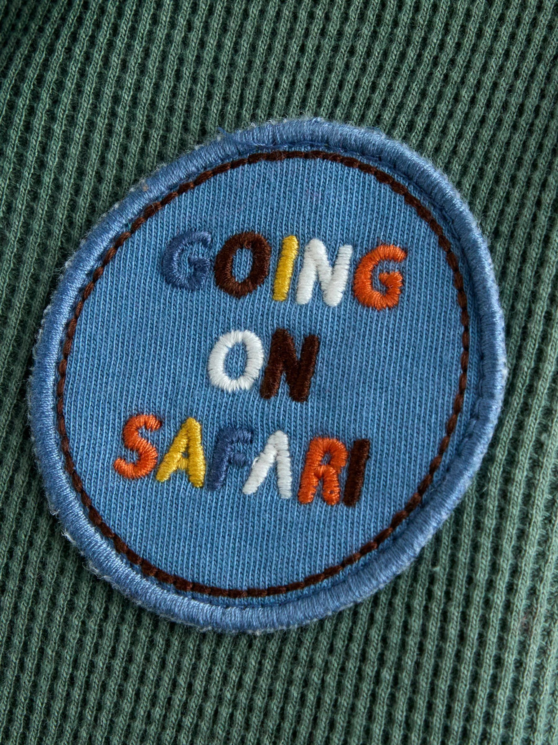 Khaki Green Safari Appliqué Reversible Hoodie - Image 10 of 12