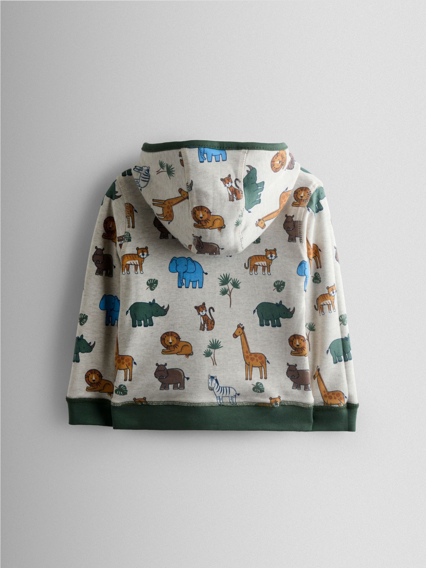 Khaki Green Safari Appliqué Reversible Hoodie - Image 5 of 12