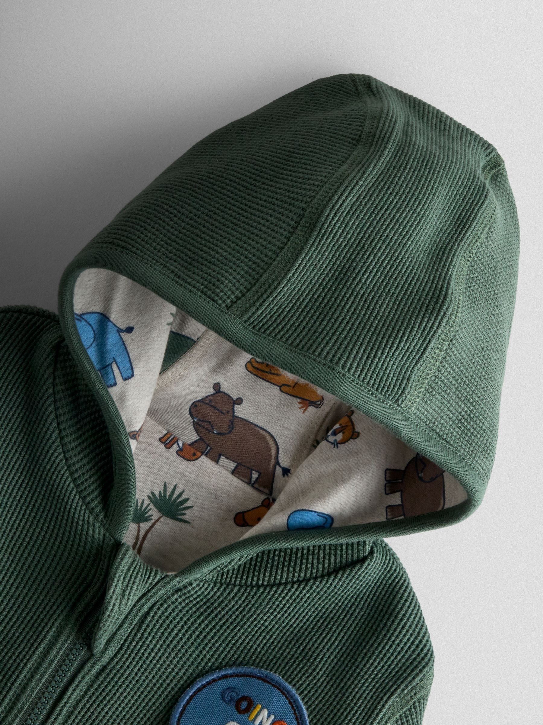 Khaki Green Safari Appliqué Reversible Hoodie - Image 6 of 12
