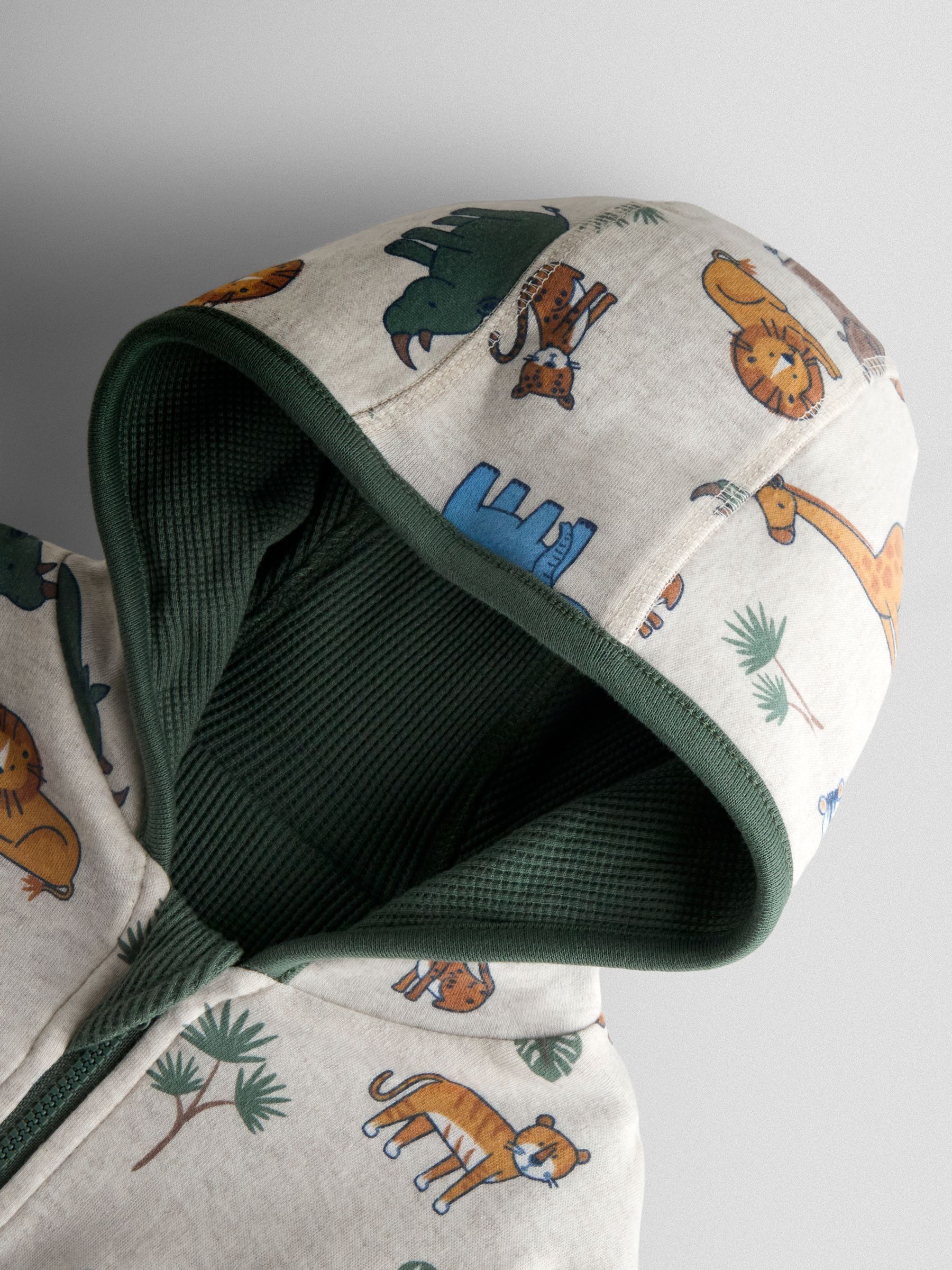 Khaki Green Safari Appliqué Reversible Hoodie - Image 7 of 12