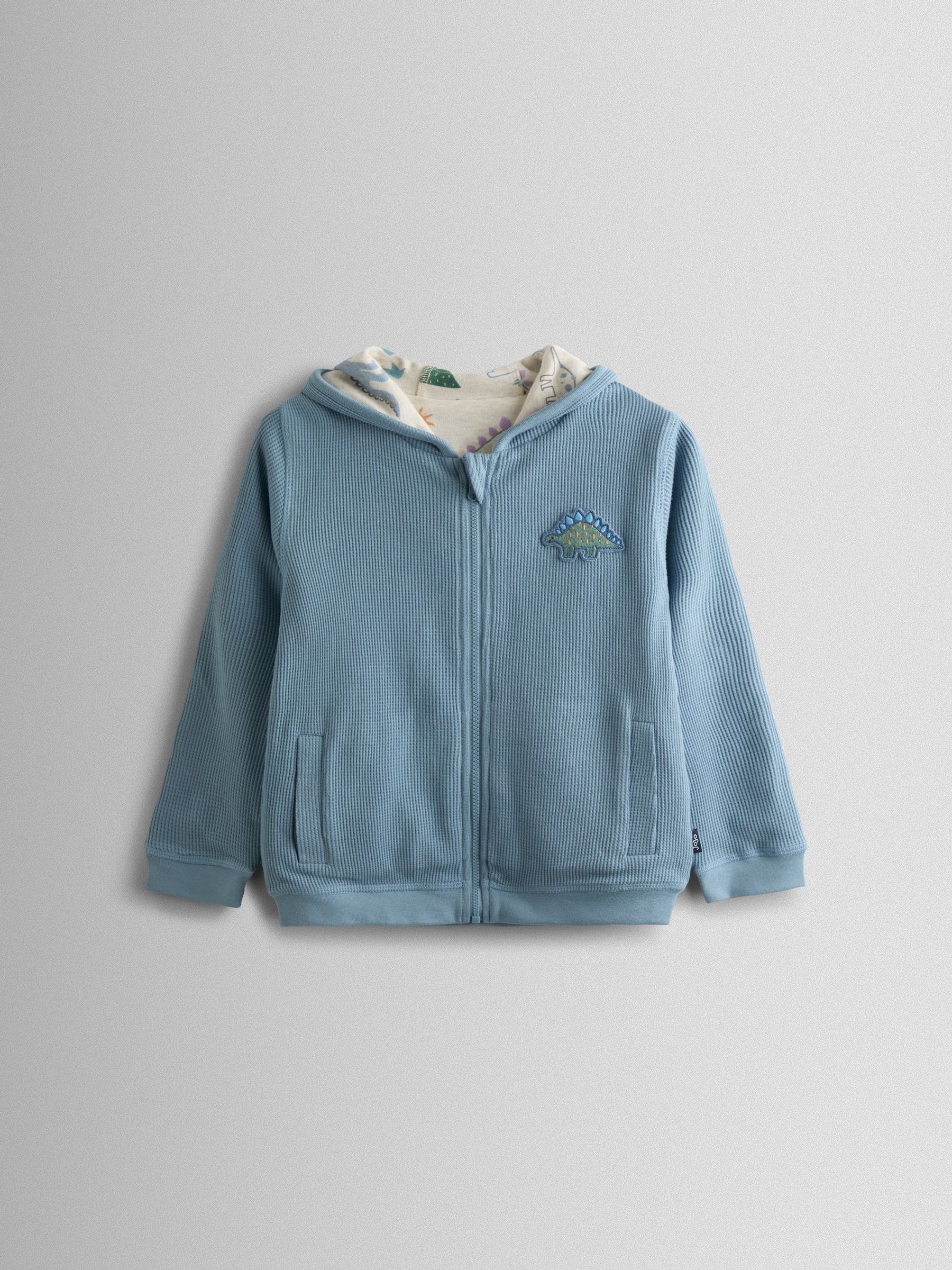 Light Blue Appliqué Reversible Hoodie - Image 2 of 9 Light Blue Appliqué Reversible Hoodie - Image 2 of 9