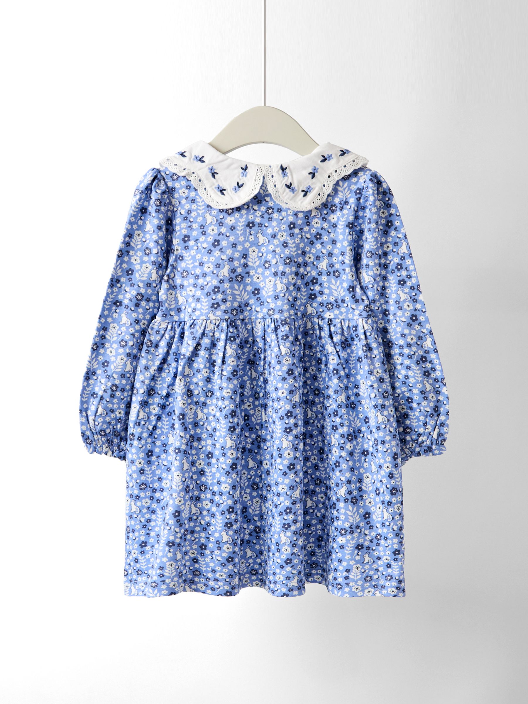 Blue Embroidered Collar Button Front Dress - Image 2 of 4