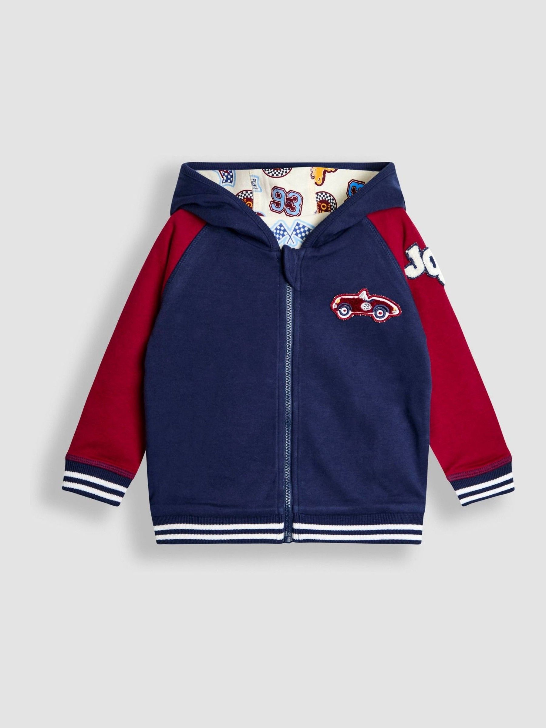 Navy Varsity Colour Block Appliqué Reversible Hoodie - Image 2 of 11