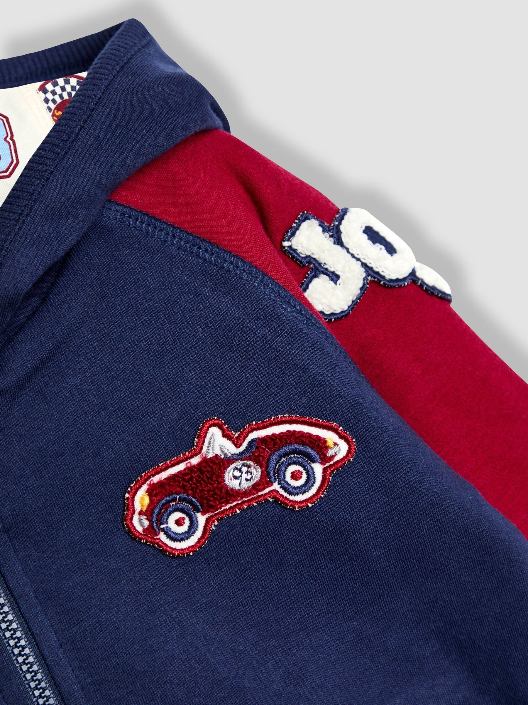 Navy Varsity Colour Block Appliqué Reversible Hoodie - Image 4 of 11