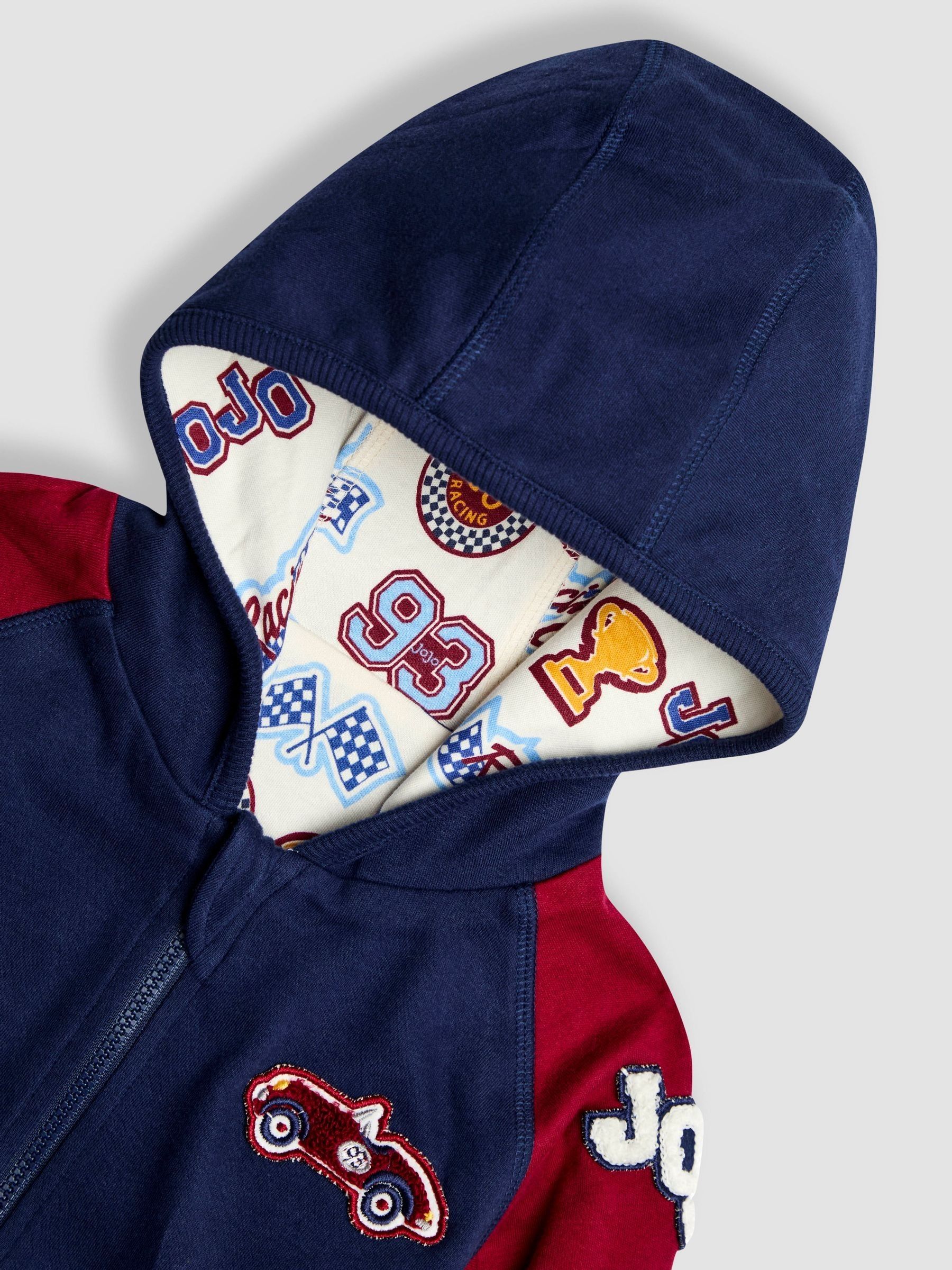 Navy Varsity Colour Block Appliqué Reversible Hoodie - Image 6 of 11