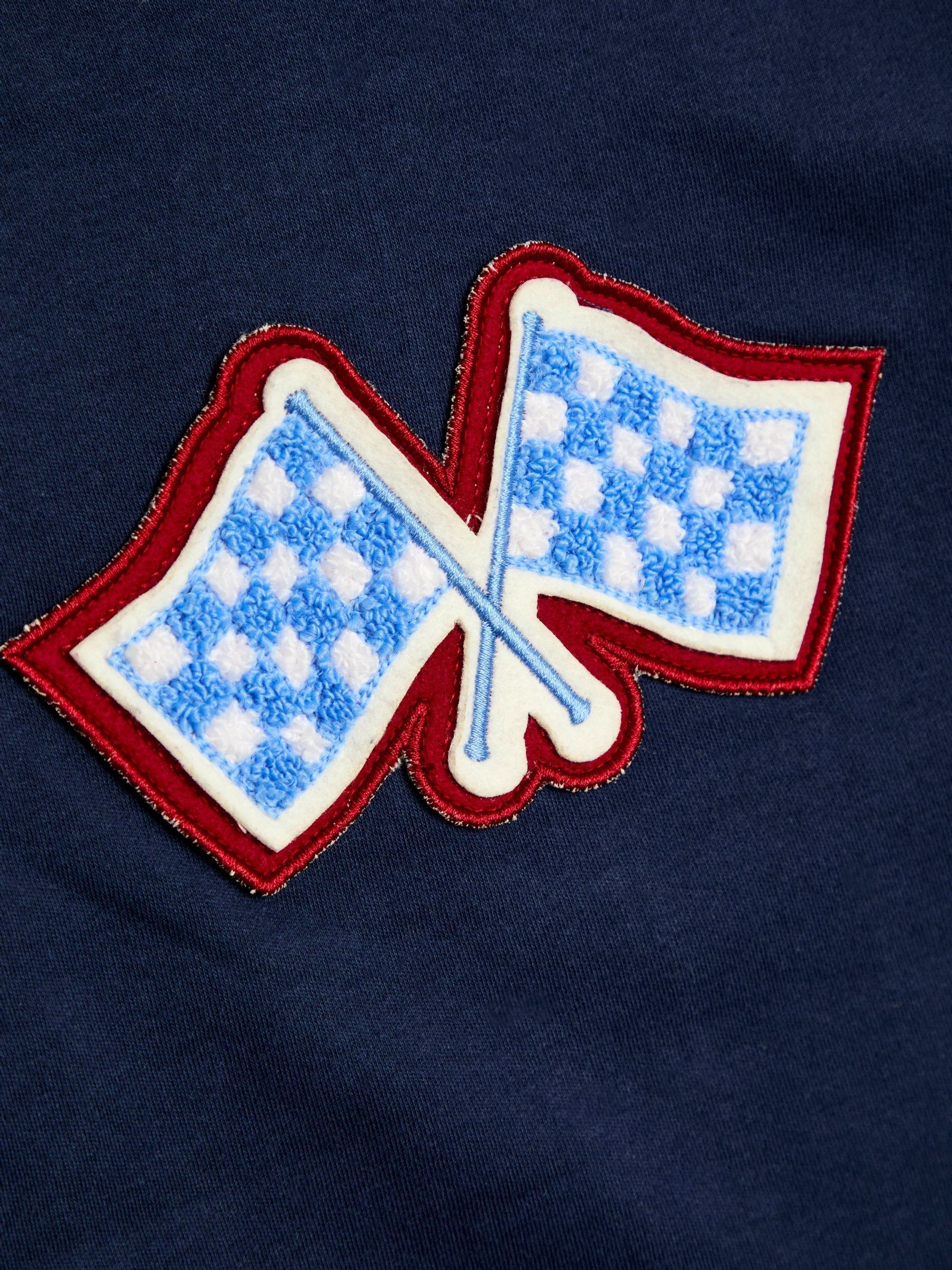 Navy Varsity Colour Block Appliqué Reversible Hoodie - Image 7 of 11