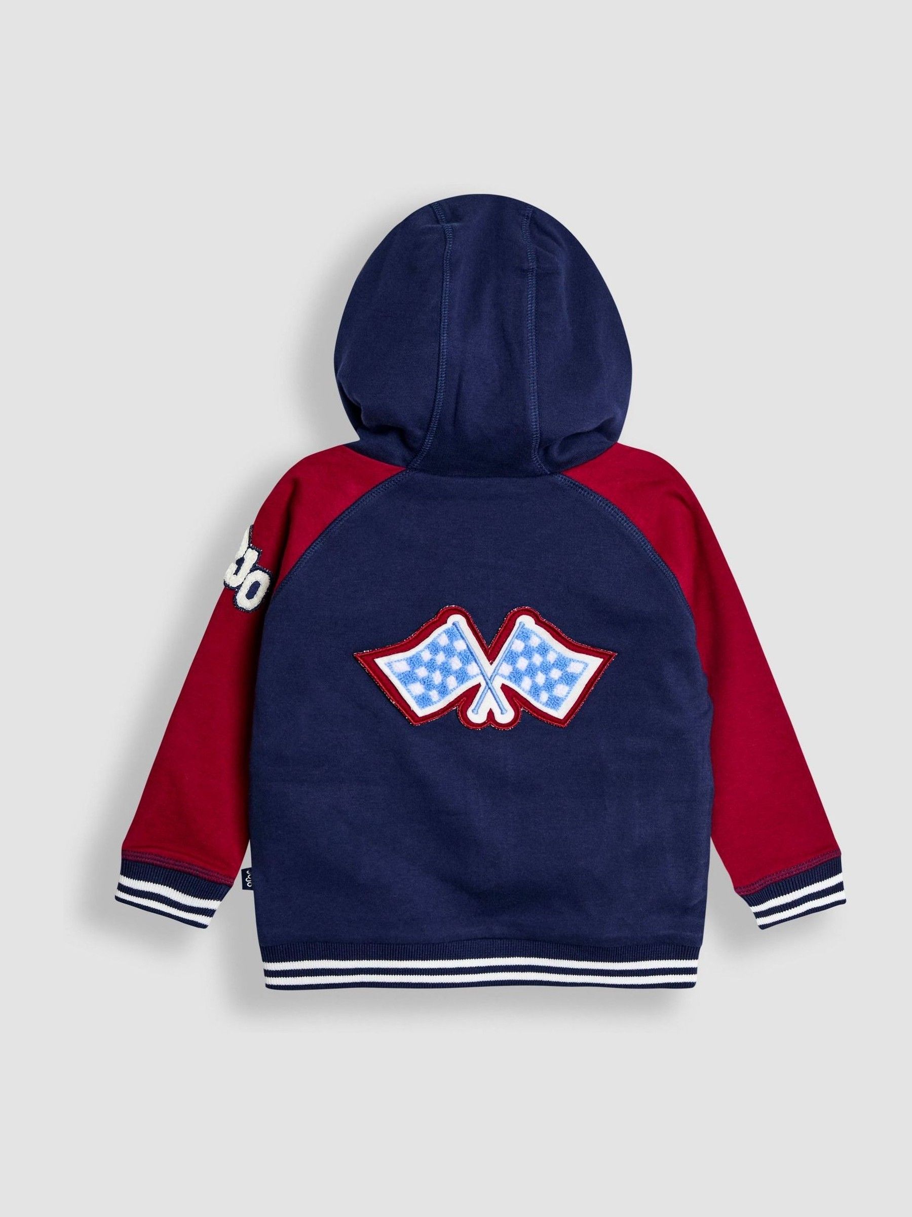 Navy Varsity Colour Block Appliqué Reversible Hoodie - Image 8 of 11