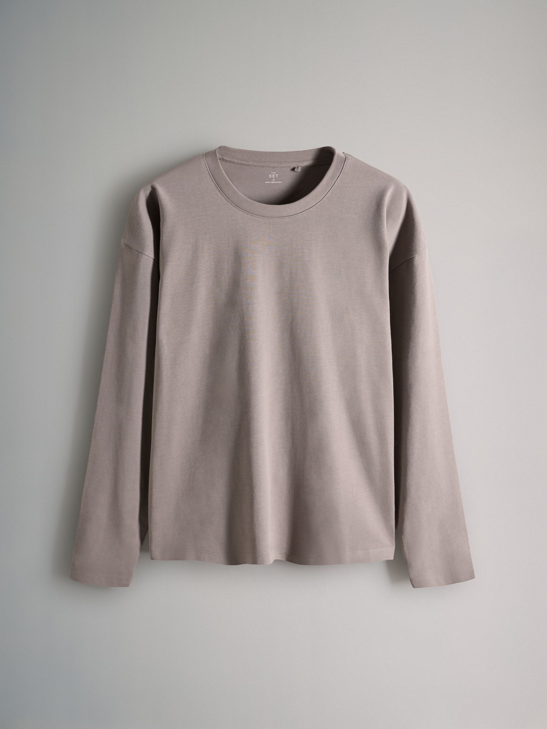 Black/Taupe Brown/Stripe/White - 4 Pack Heavyweight Relaxed Long Sleeve T-Shirts - Image 3 of 6