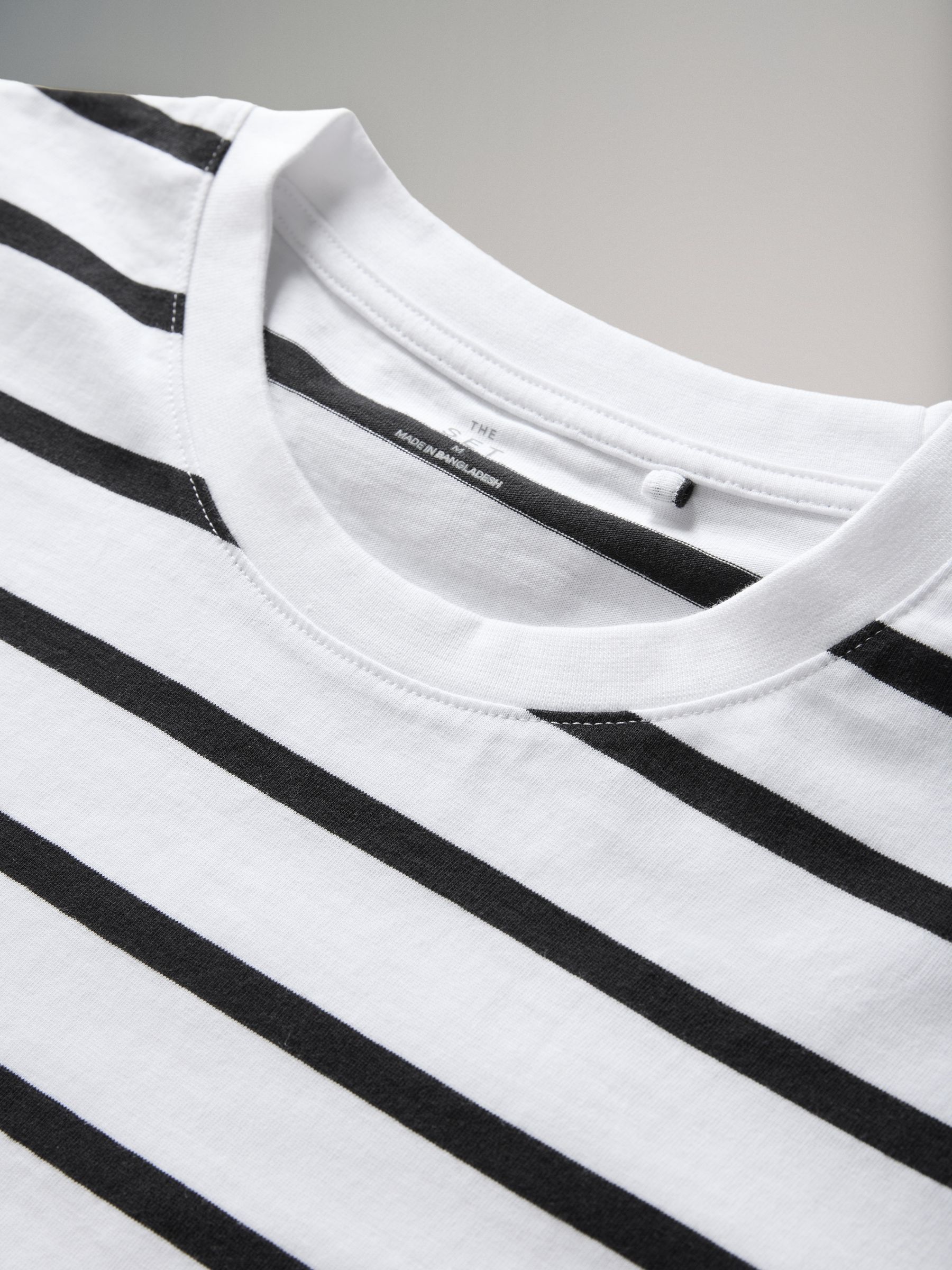 Black/Taupe Brown/Stripe/White - 4 Pack Heavyweight Relaxed Long Sleeve T-Shirts - Image 6 of 6
