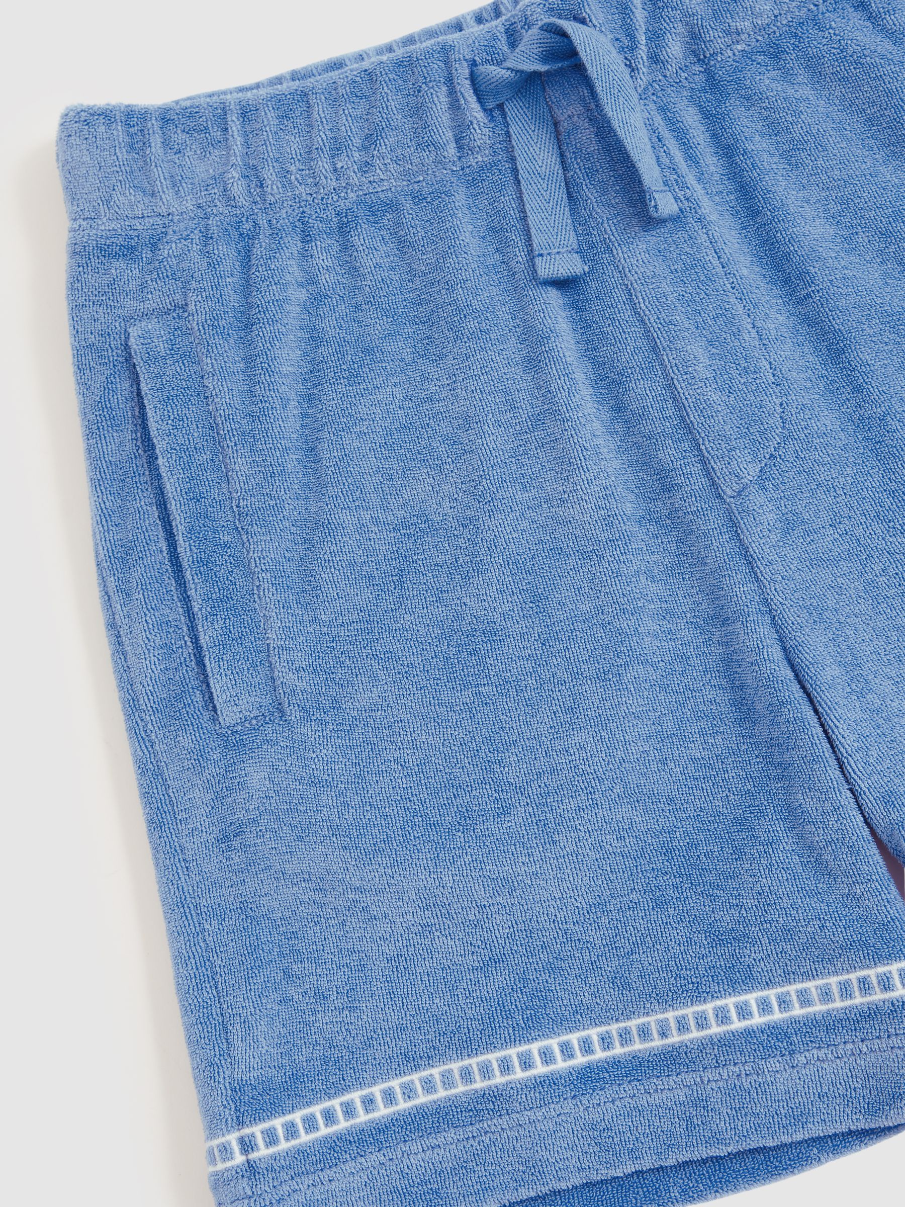 13-14 yrs Towelling Brand-Embroidered Shorts in Airforce Blue - Image 5 of 5