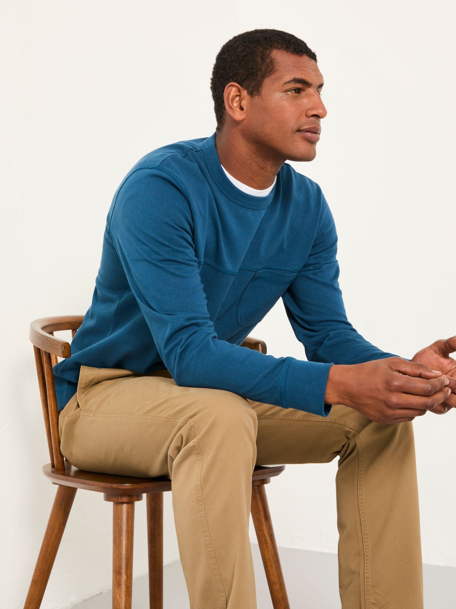 Wilman Dark Teal Blue Crew Sweat - Image 4 of 5
