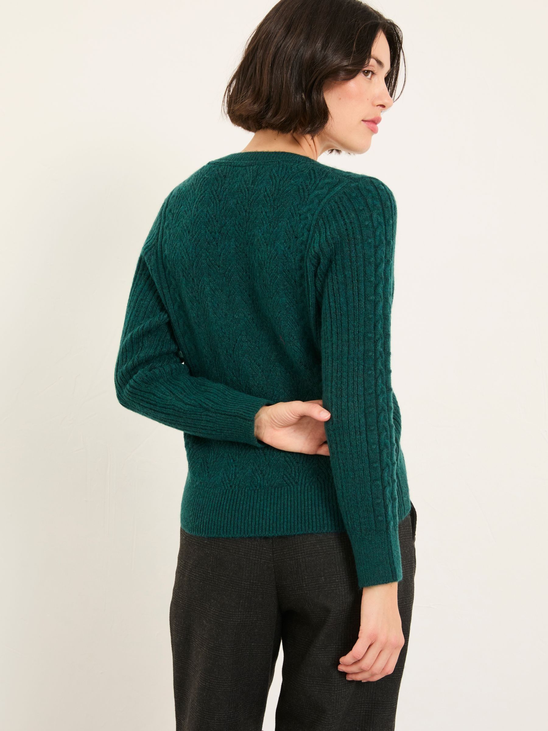 Marie Teal Blue Knitted Stitch Jumper - Image 2 of 5