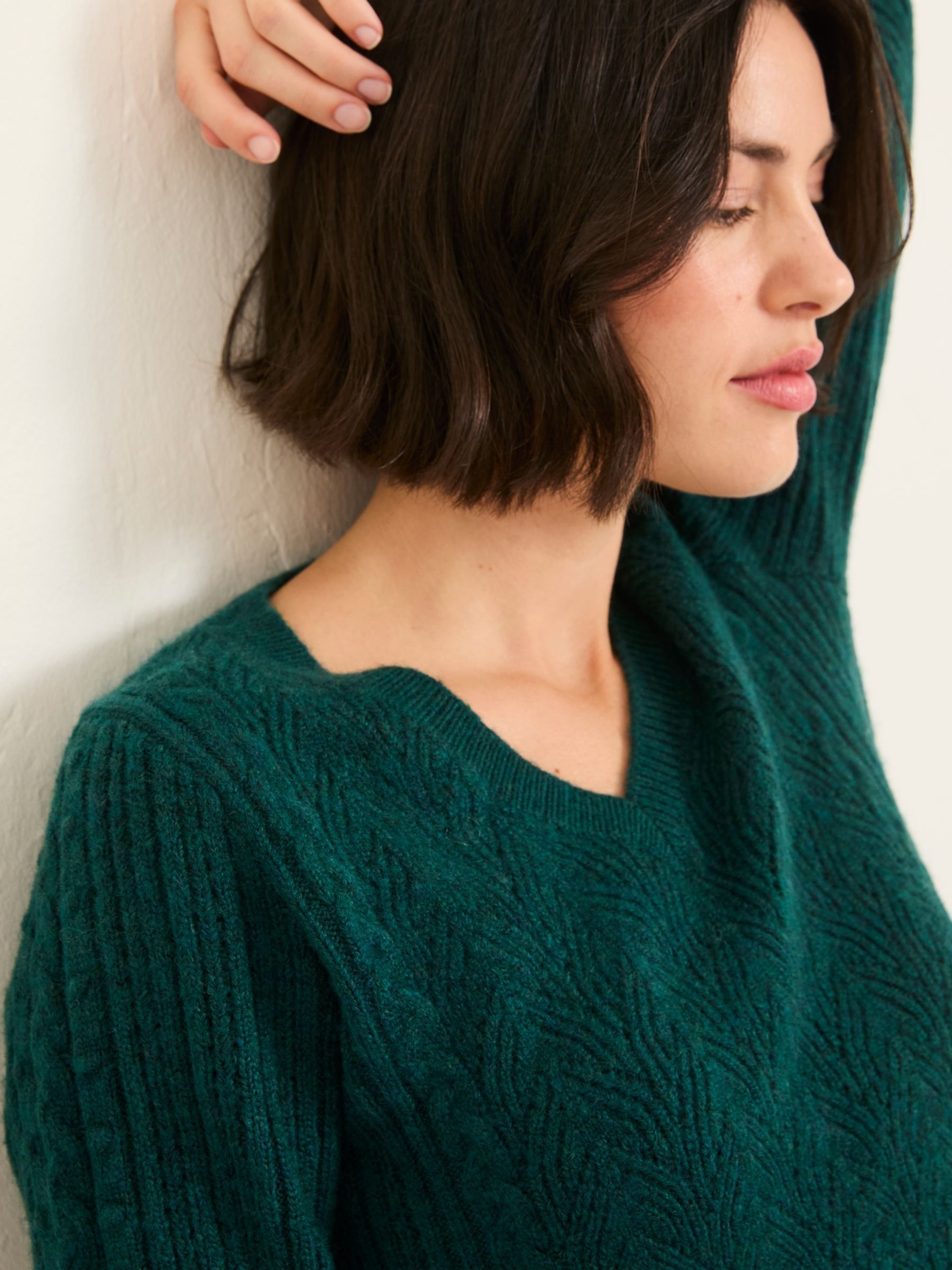 Marie Teal Blue Knitted Stitch Jumper - Image 3 of 5