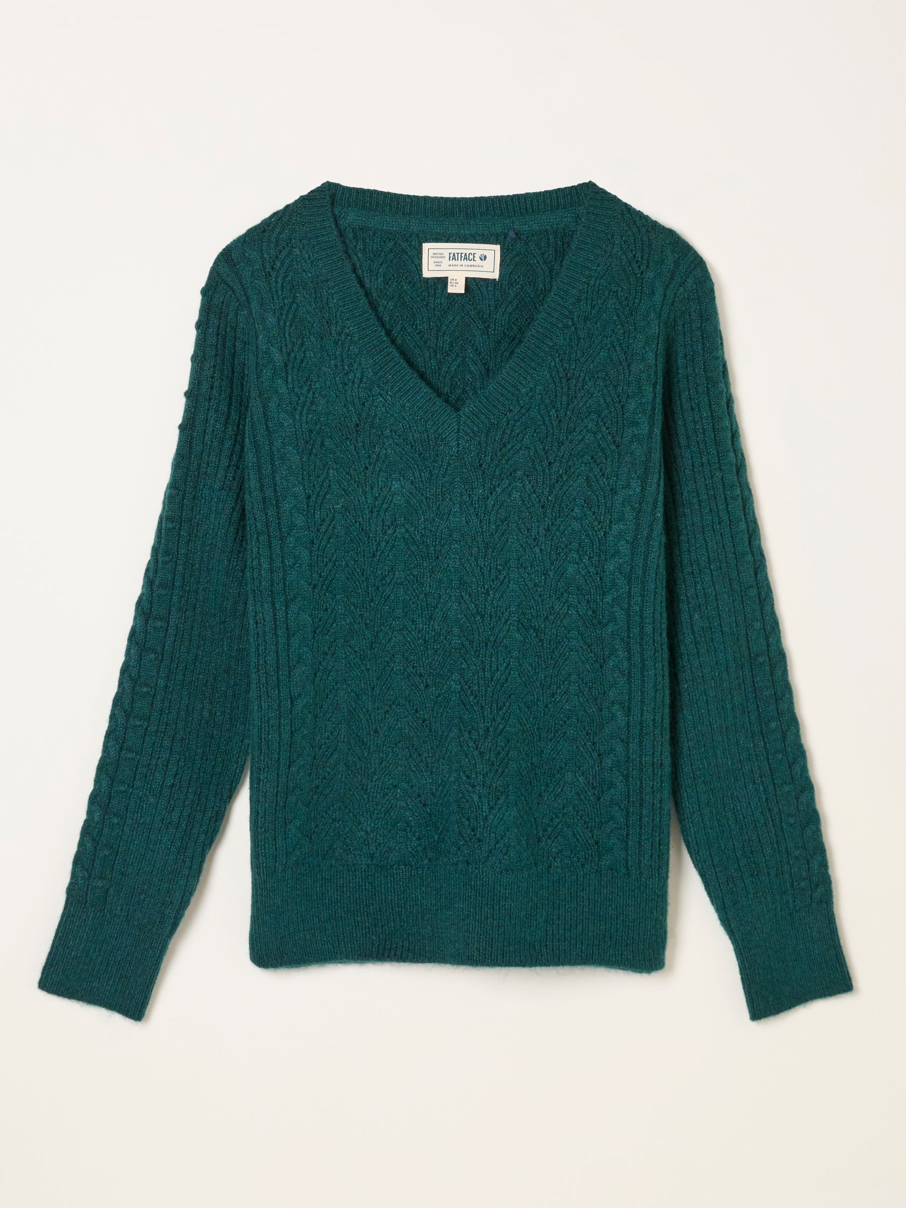 Marie Teal Blue Knitted Stitch Jumper - Image 5 of 5