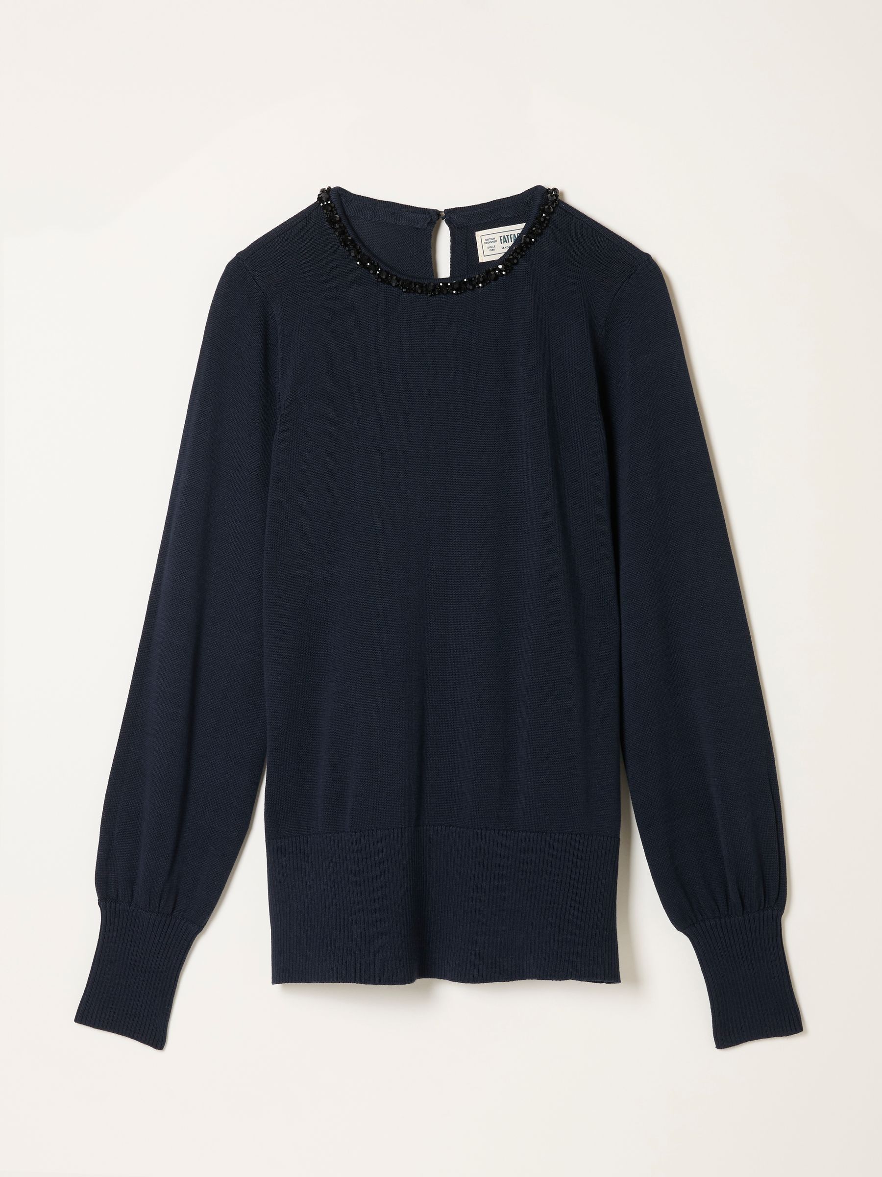 Raya Navy Embellished Knitted Top - Image 5 of 5