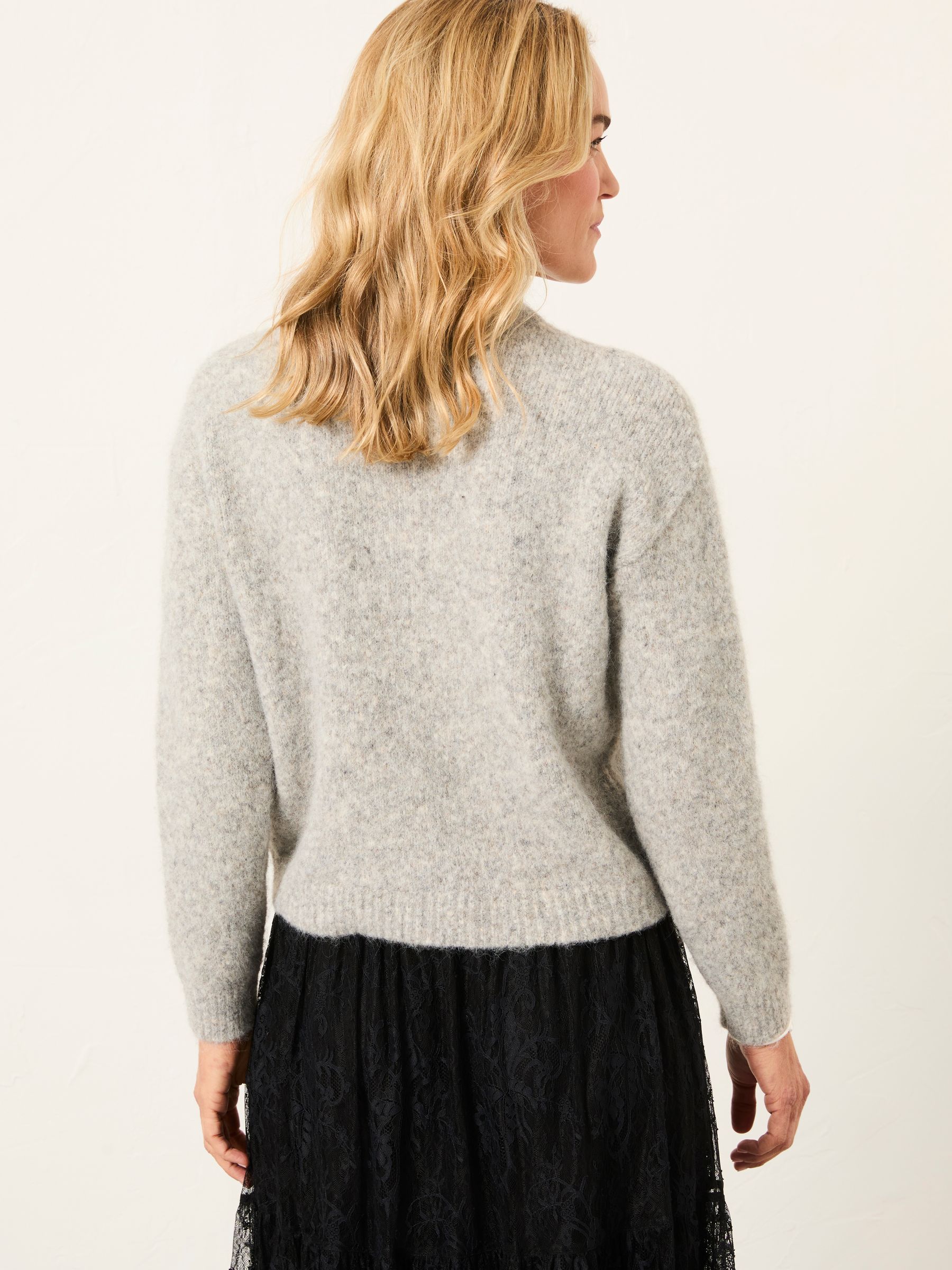 Bodhi Grey Fluffy Knitted Cardigan - Image 3 of 7