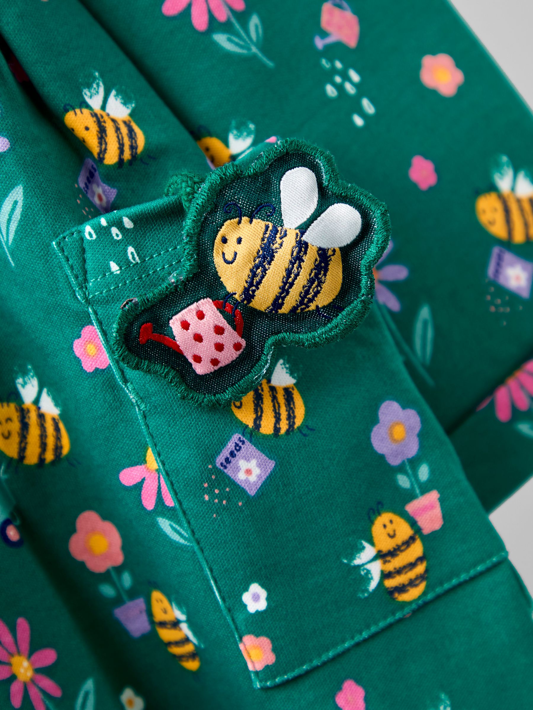 Green Button Front Printed Pet In Pocket Dress - Image 4 of 4