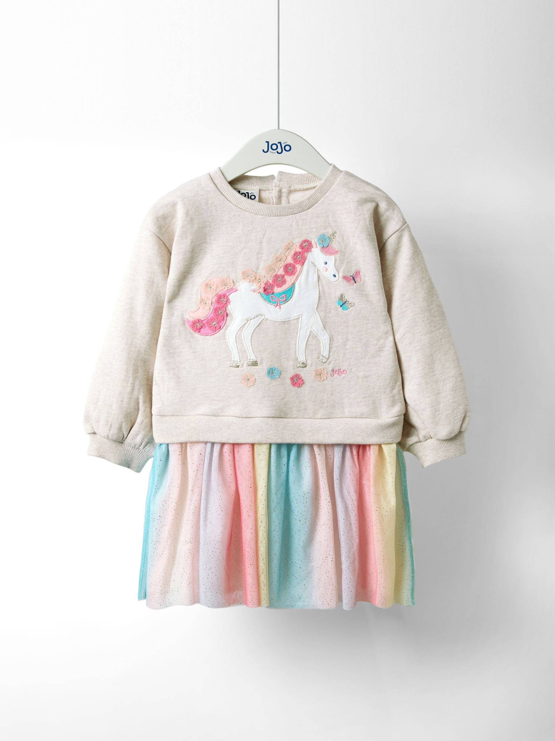 Natural Appliqué Tulle Sweat dress - Image 1 of 5