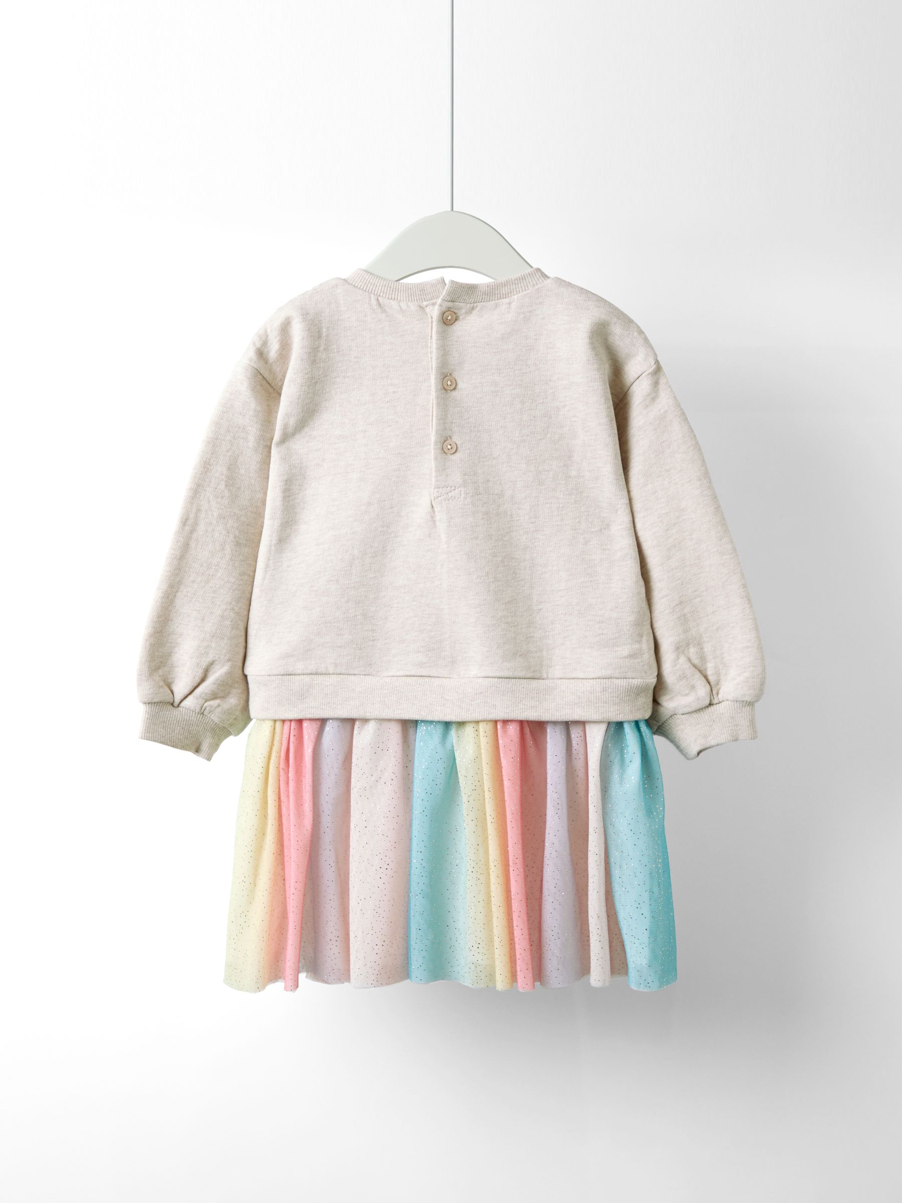 Natural Appliqué Tulle Sweat dress - Image 2 of 5