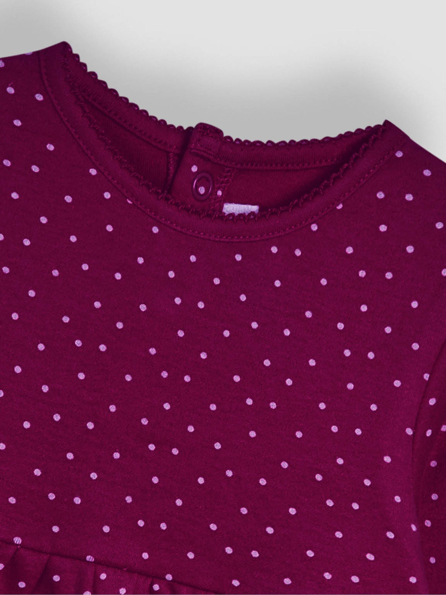 Plum Purple Spot Printed Jersey Dress - Image 2 of 3