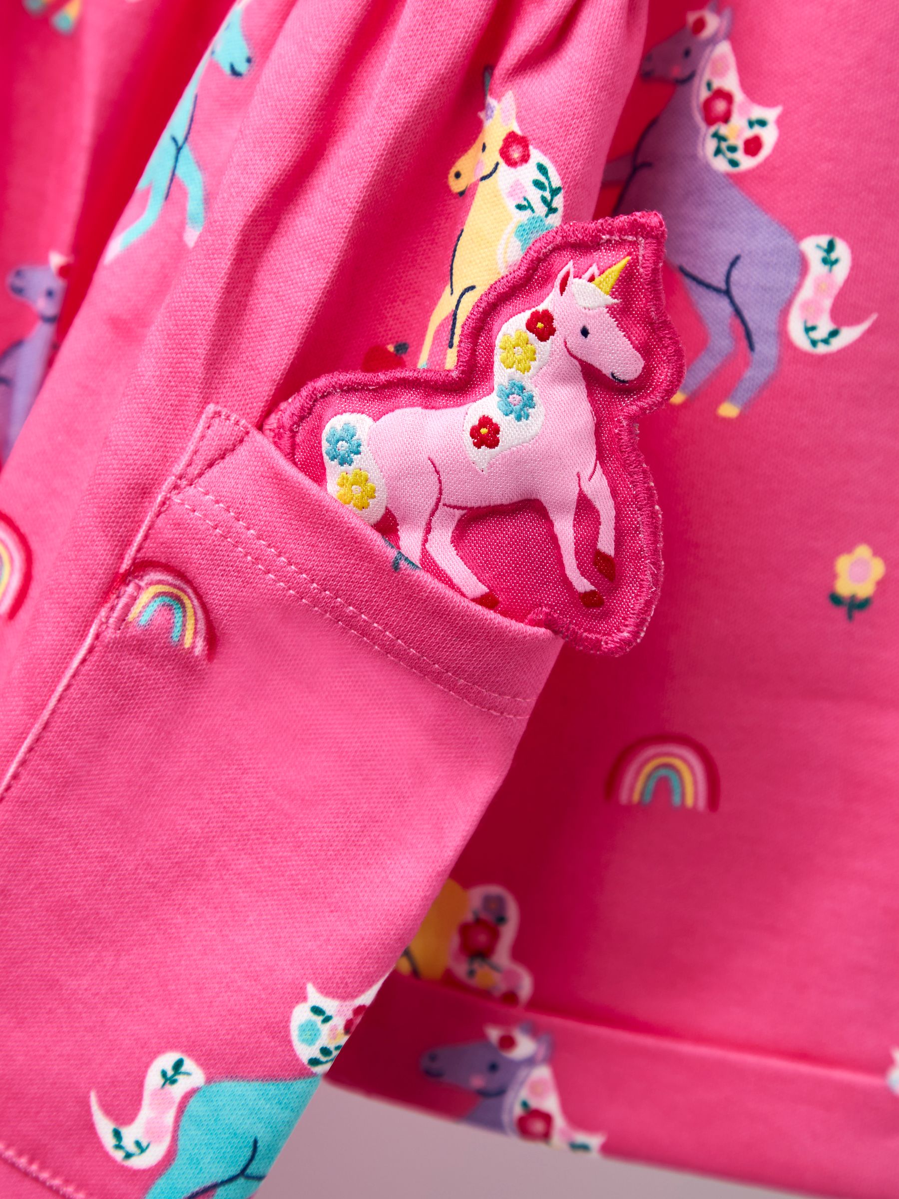 Light Pink Button Front Printed Pet In Pocket Dress - Image 3 of 3