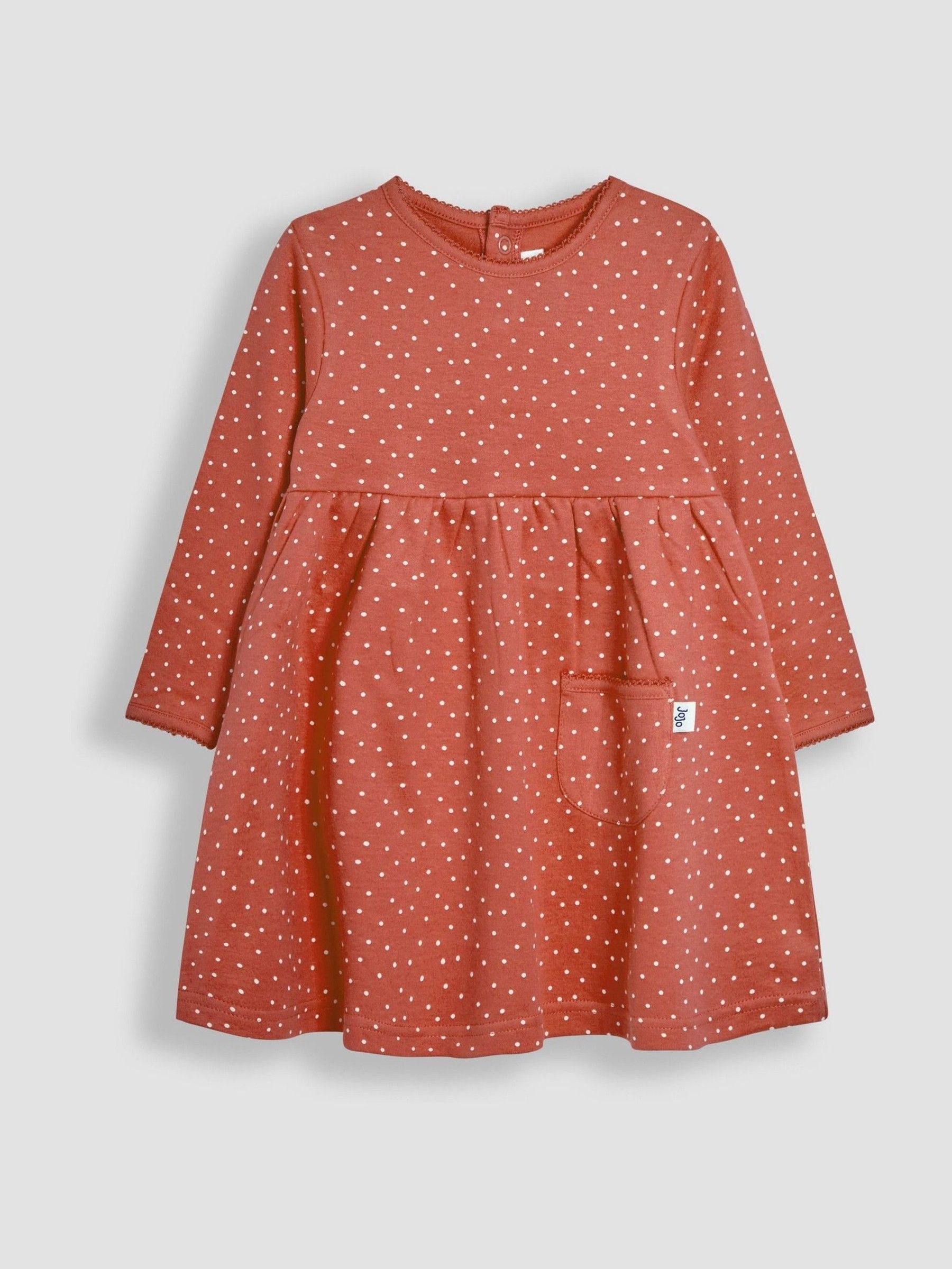 Rust Orange Spot Printed Jersey Dress - Image 1 of 3