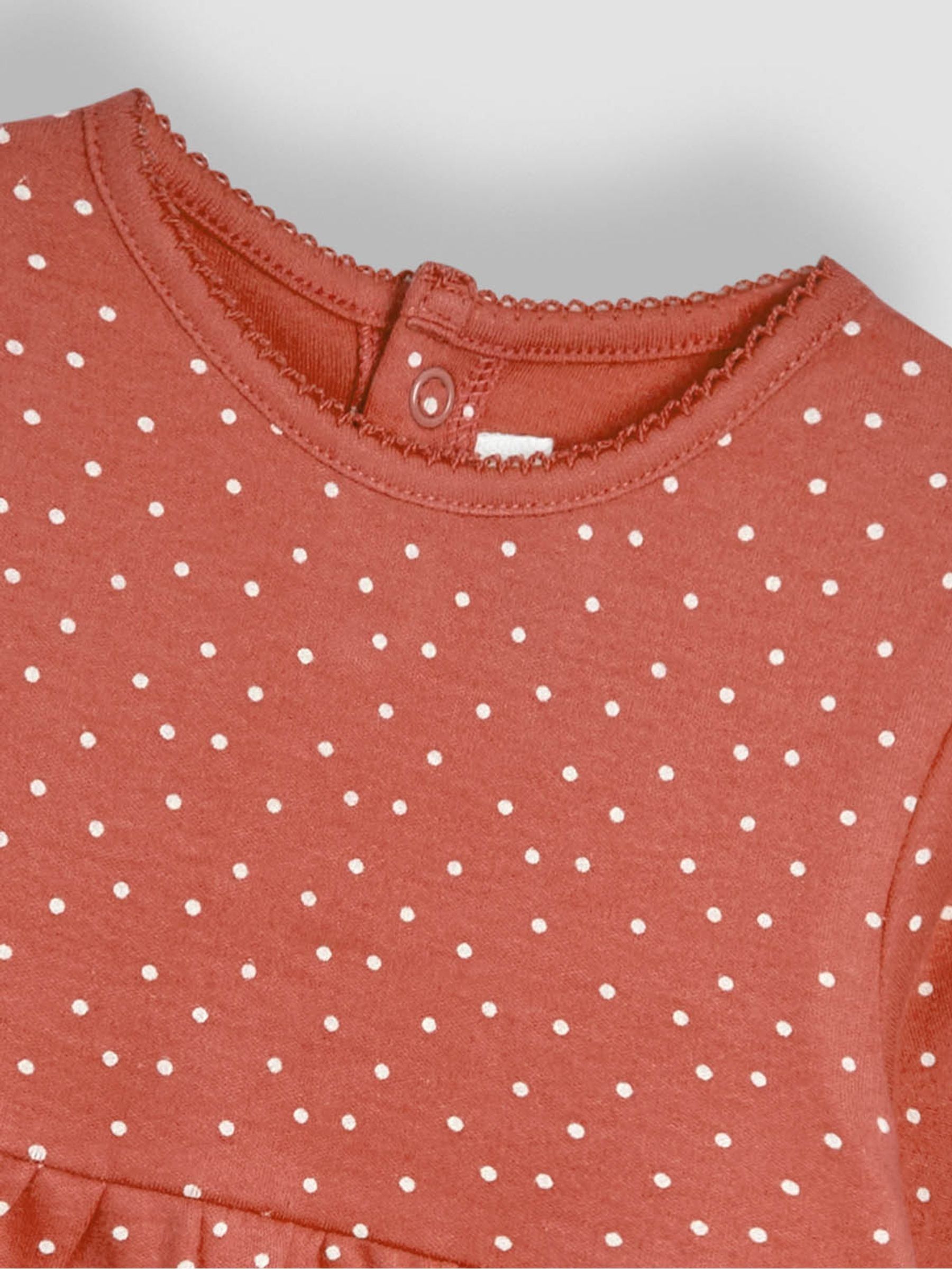 Rust Orange Spot Printed Jersey Dress - Image 2 of 3
