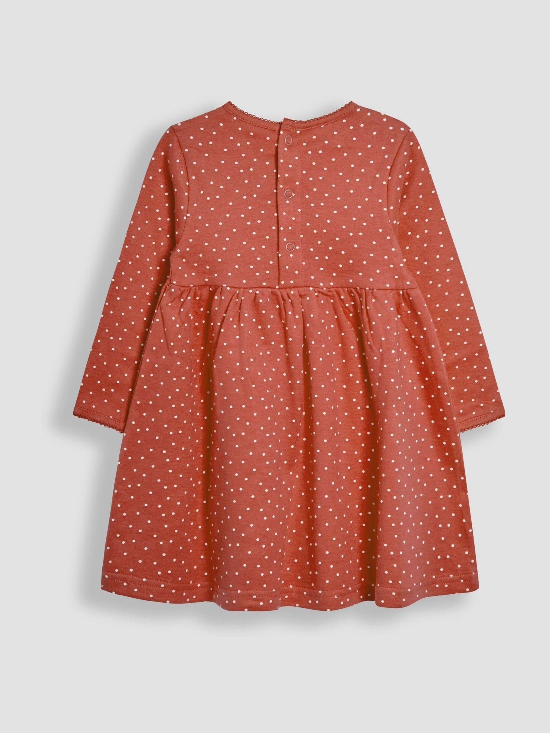 Rust Orange Spot Printed Jersey Dress - Image 3 of 3