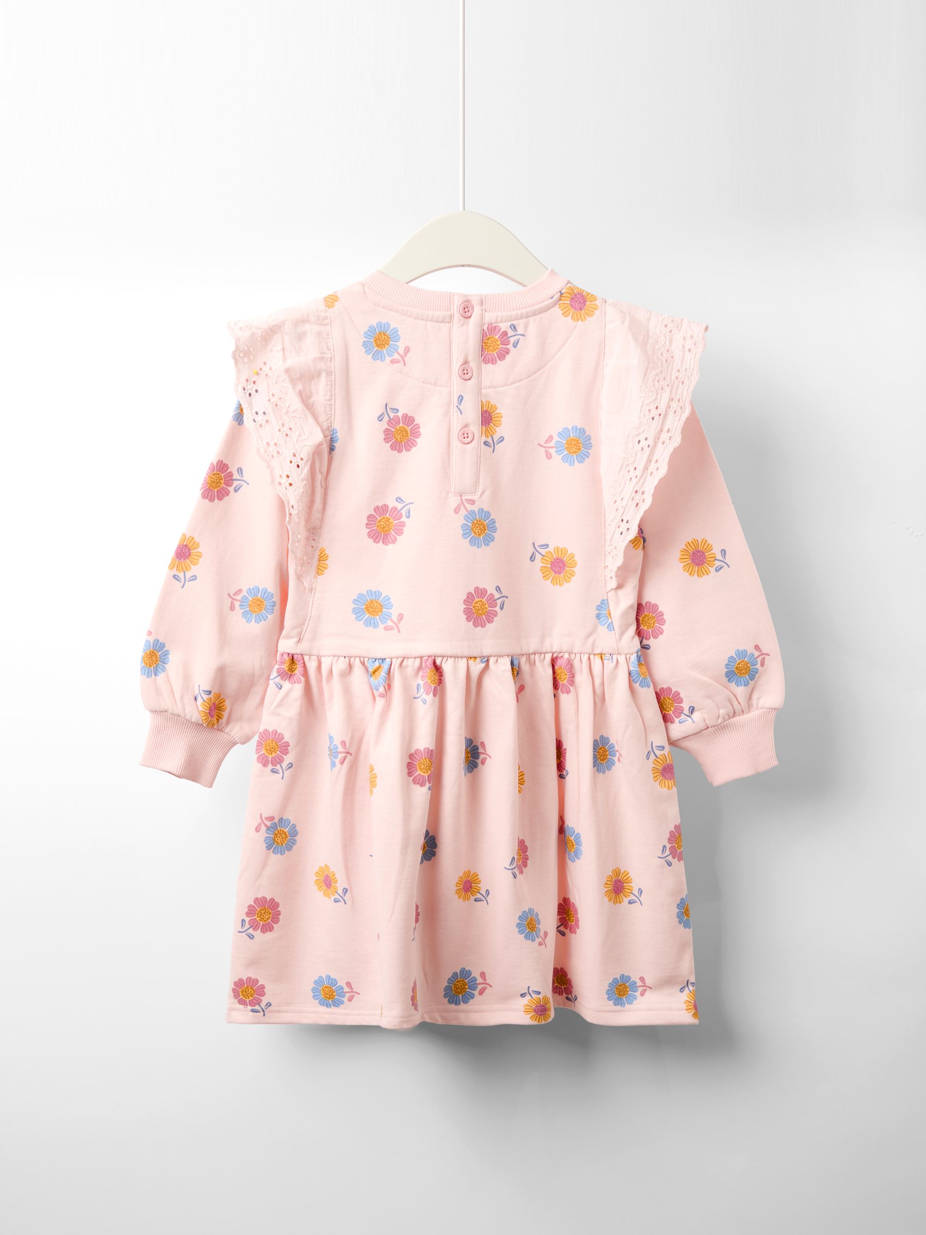 Pink Broderie Frill Sweat Dress - Image 2 of 4